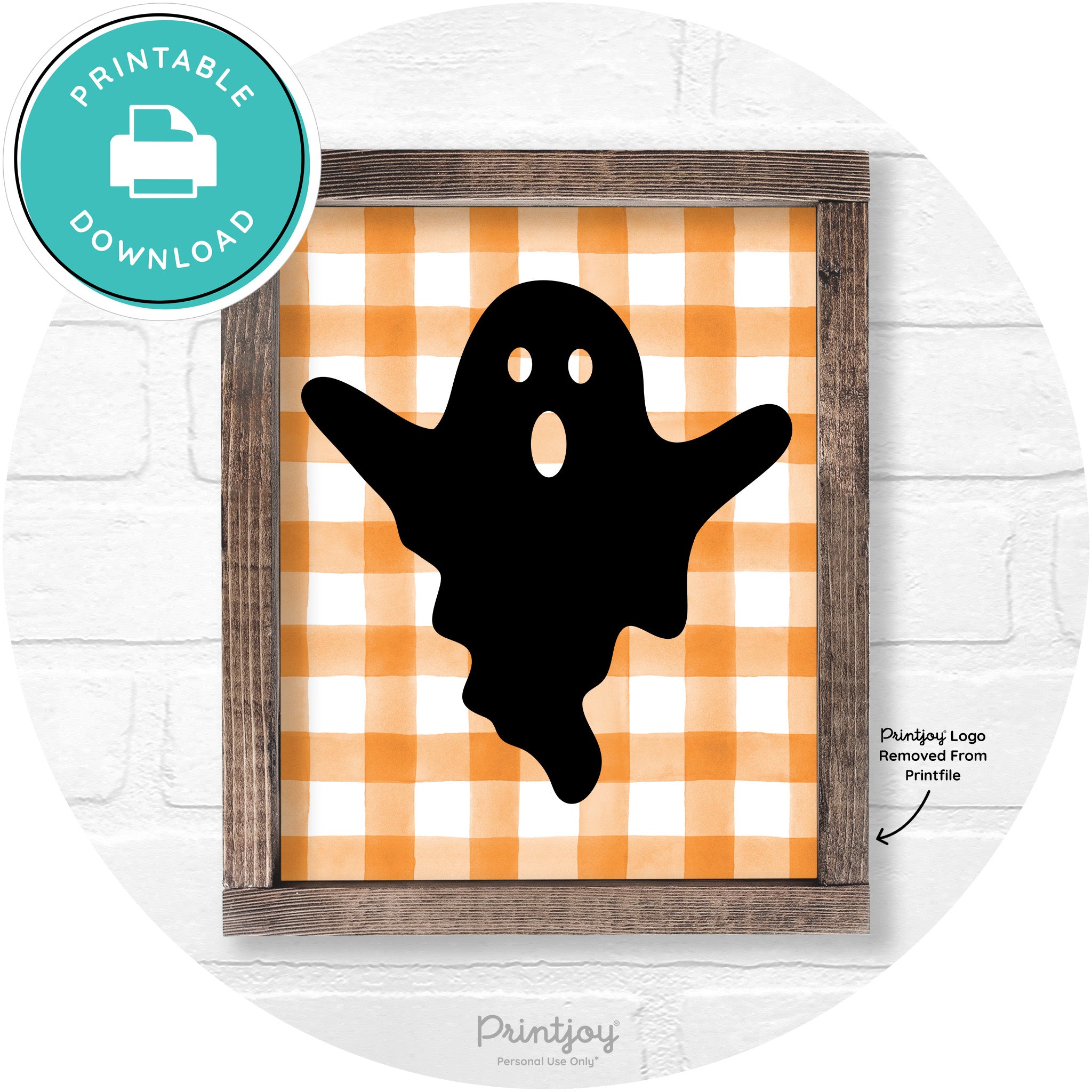 Halloween Cute Ghost Rustic Farmhouse Wall Art Free Printable
