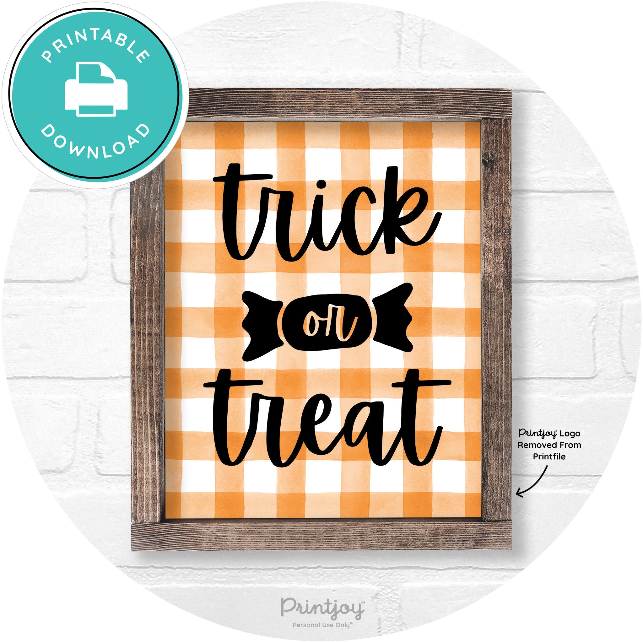 Trick Or Treat Halloween Rustic Farmhouse Wall Art Free Printable