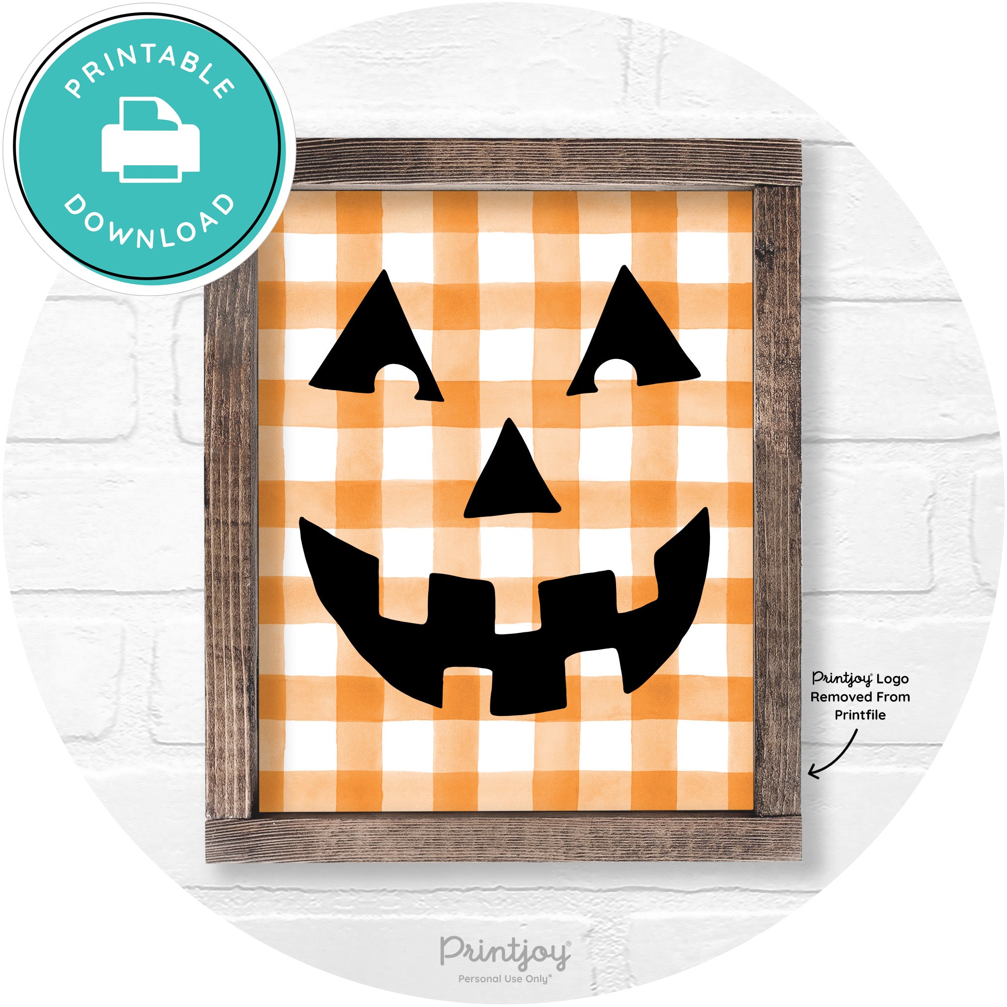 Jack O Lantern Halloween Rustic Farmhouse Wall Art Printable