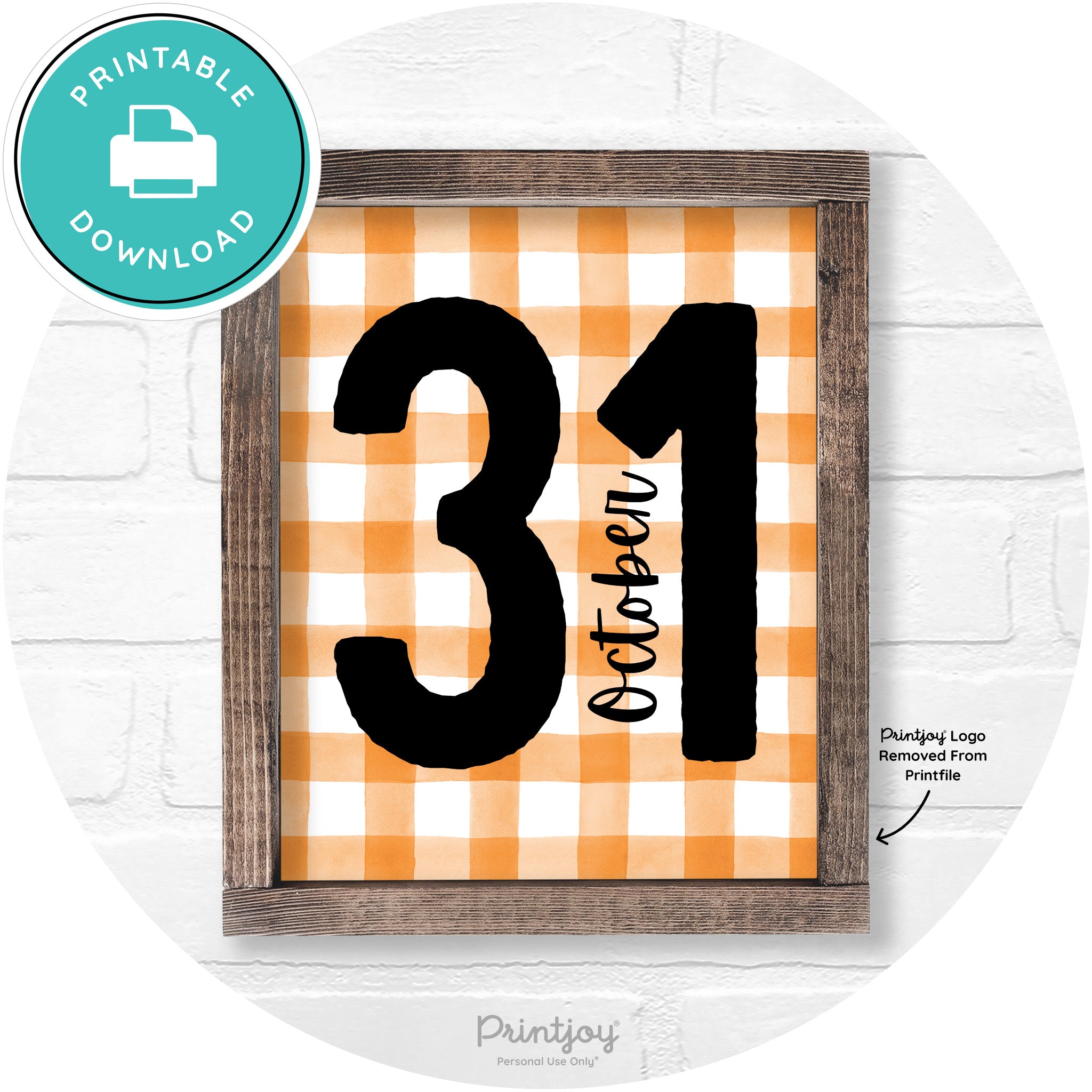October 31 Halloween Rustic Farmhouse Wall Art Printable