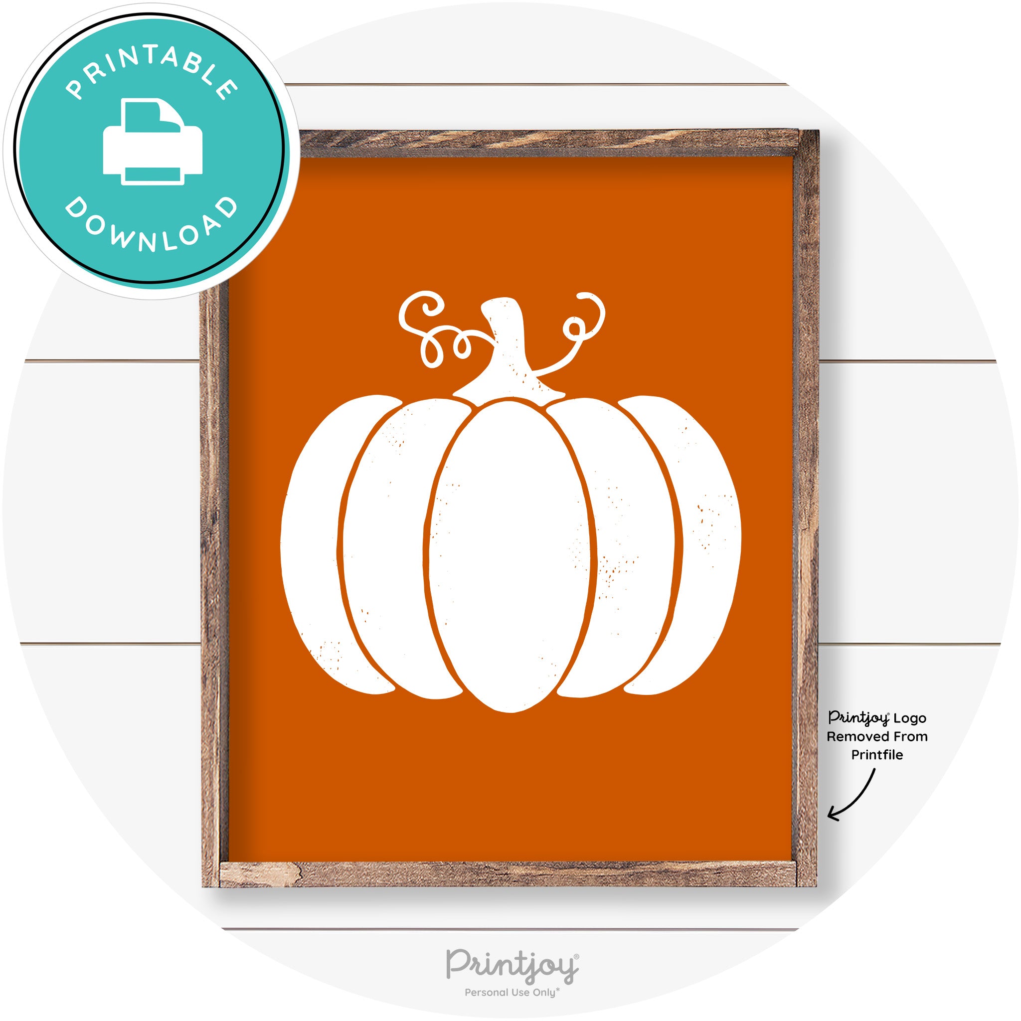 Pumpkin Thanksgiving Cute Farmhouse Wall Art Decor Free Printable - Printjoy