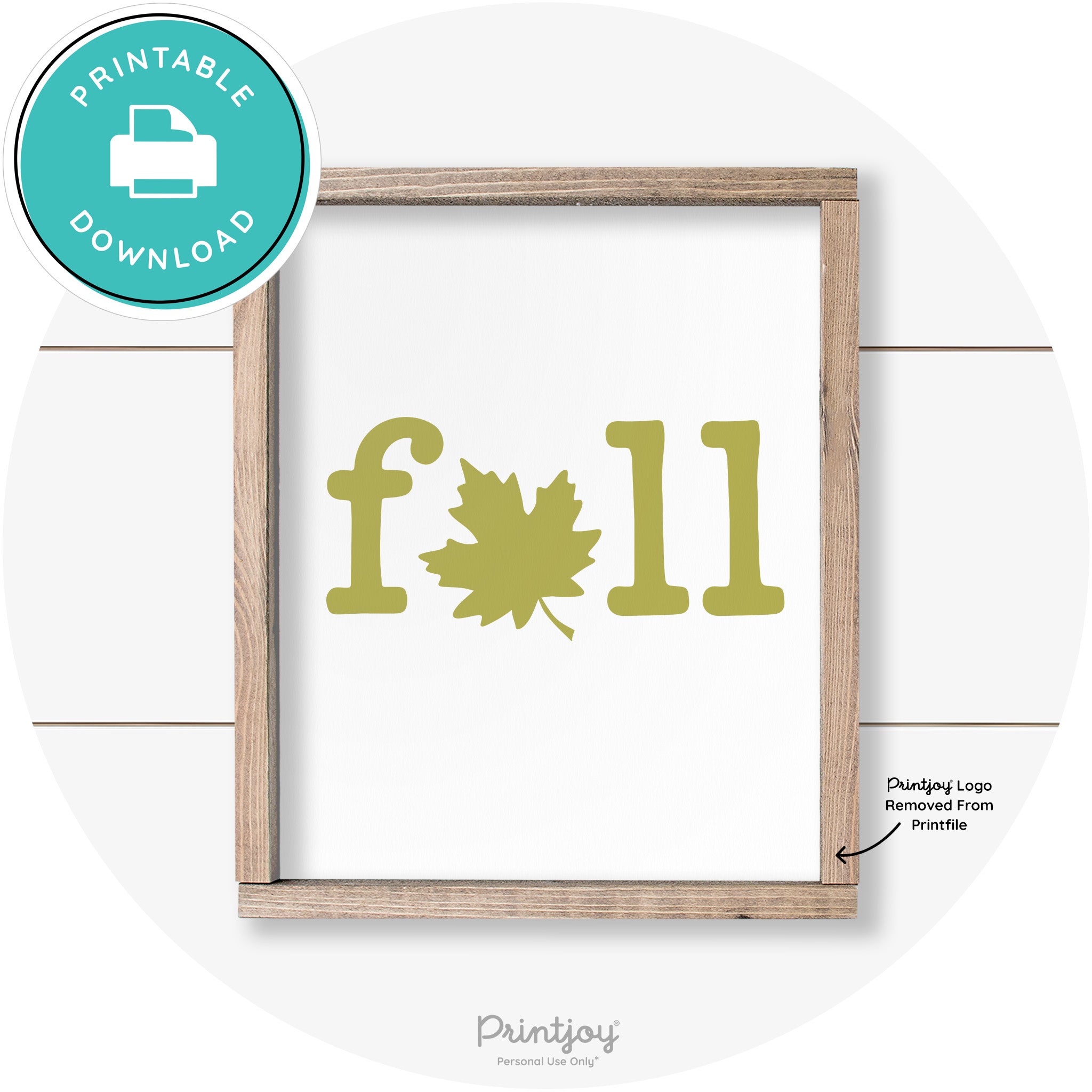 Fall Maple Leaf Cute Modern Farmhouse Wall Art Free Printable
