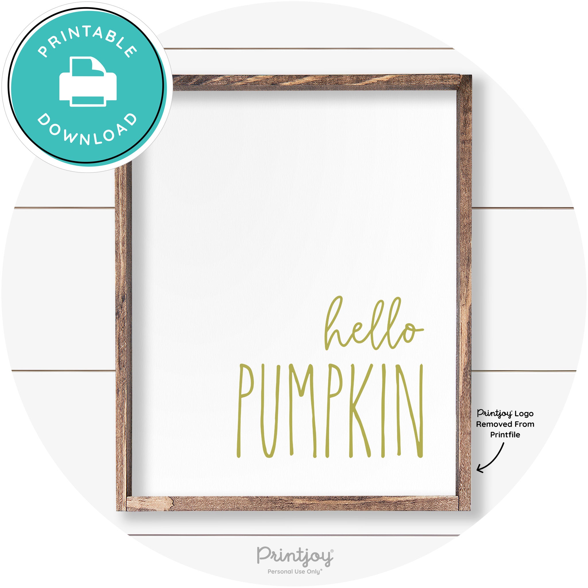 Hello Pumpkin Cute Fun Simple Farmhouse Wall Art Free Printable