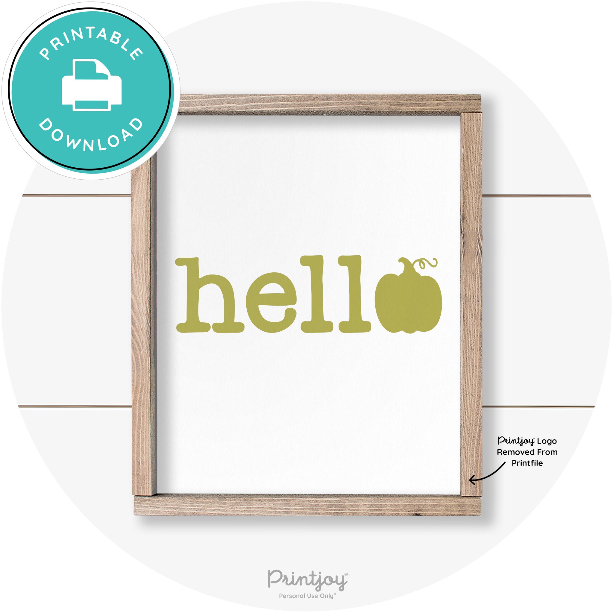 Hello Pumpkin Fall Autumn Cute Farmhouse Wall Art Free Printable