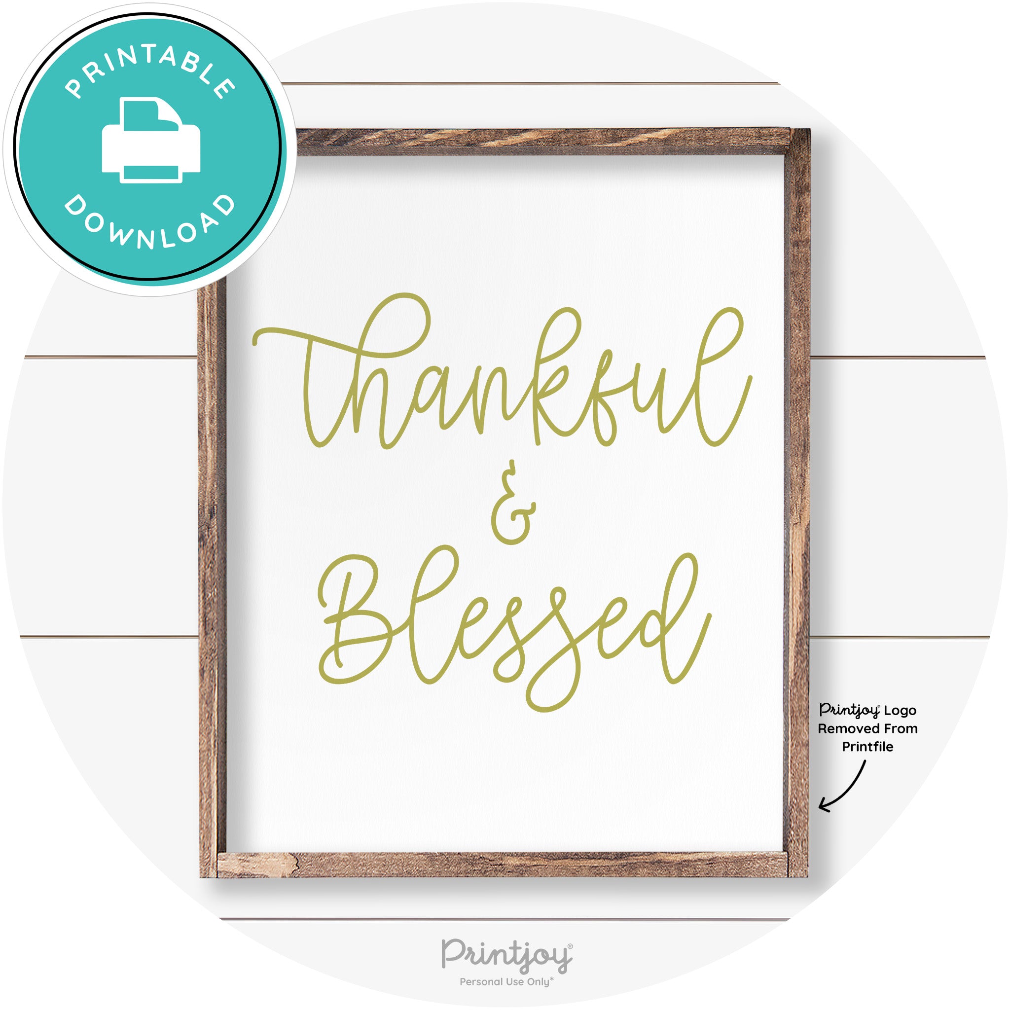 Thankful And Blessed Thanksgiving Farmhouse Wall Art Free Printable