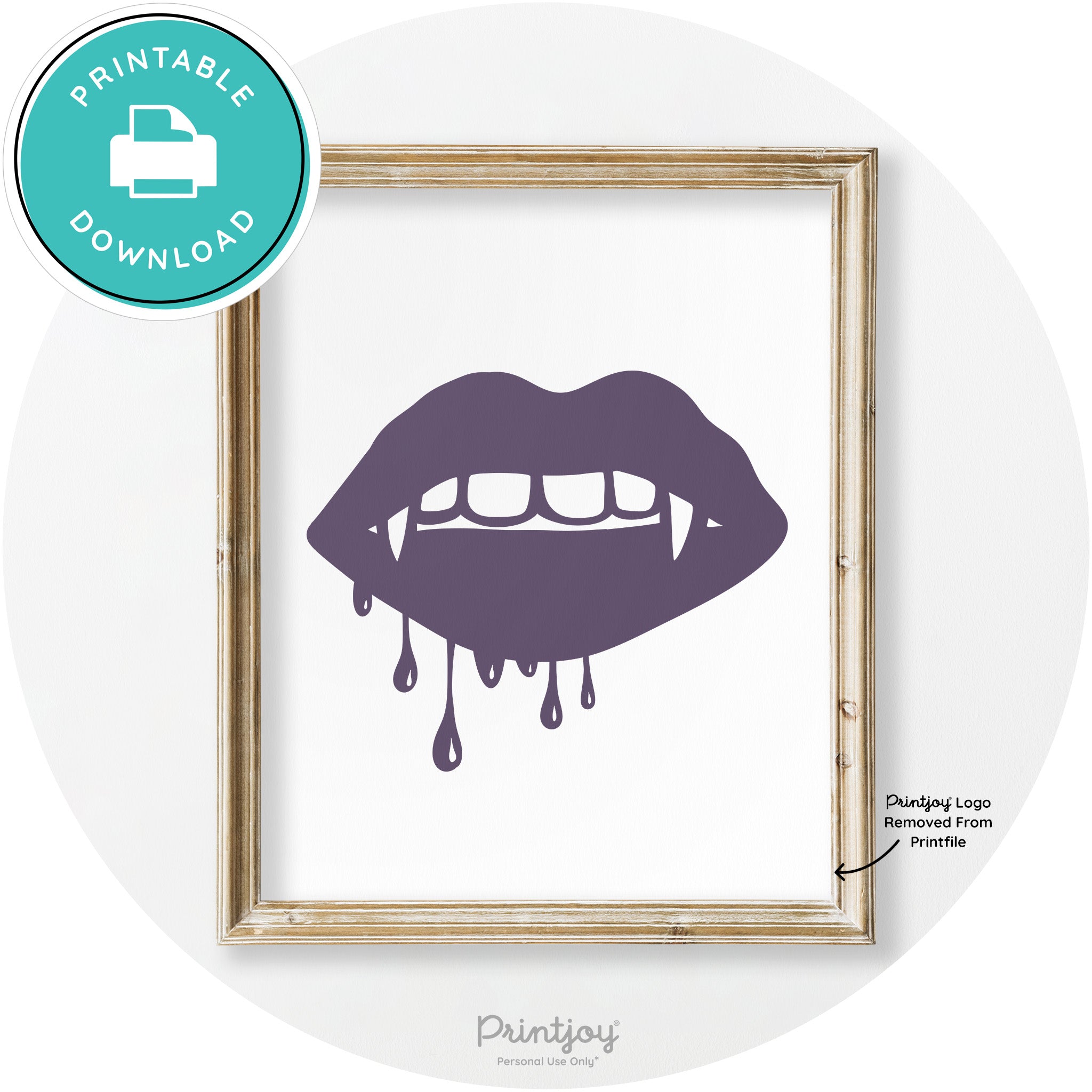 Dracula Fangs Teeth Modern Vintage Halloween Wall Art Free Printable