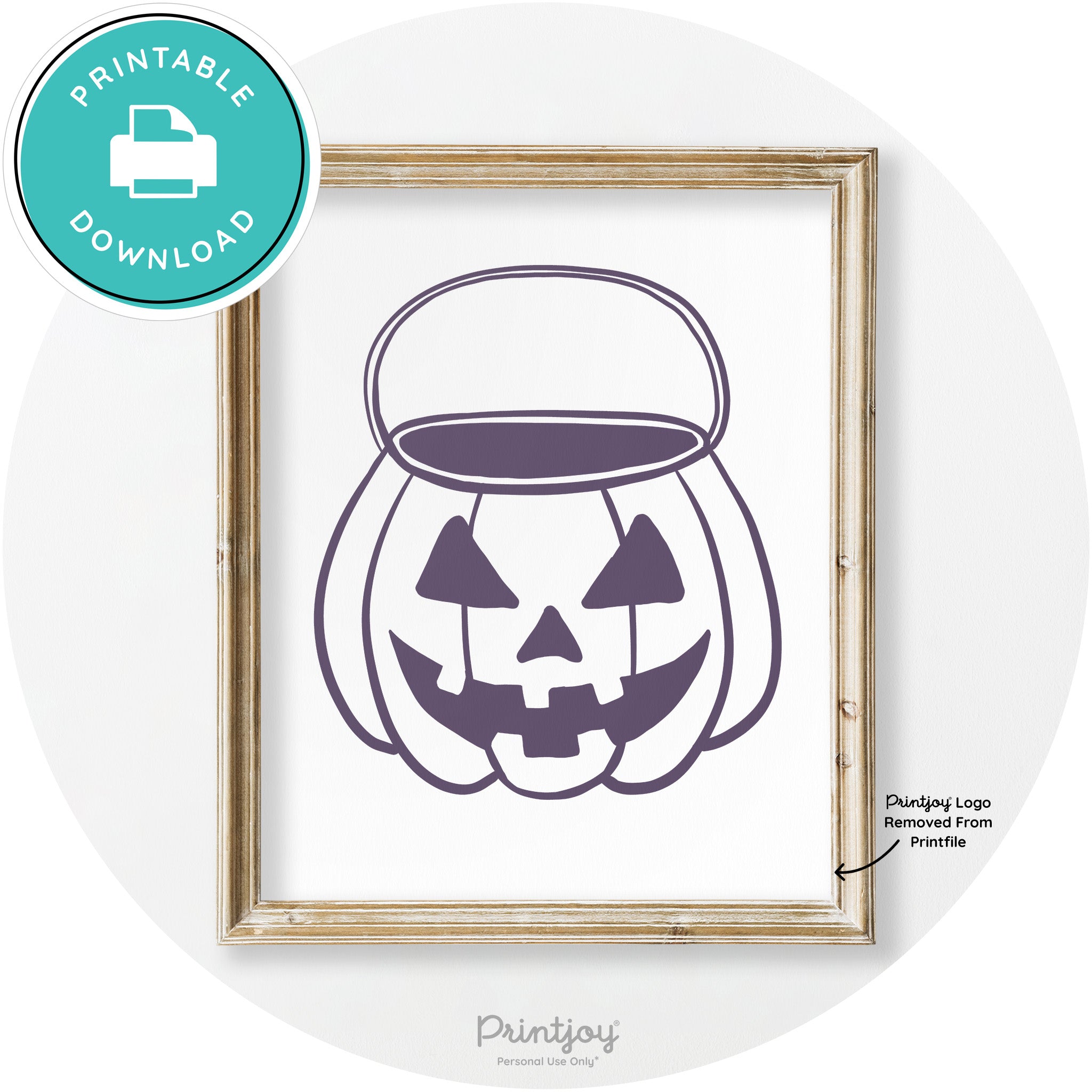 Jack O Lantern Treat Bucket Vintage Halloween Wall Art Free Printable