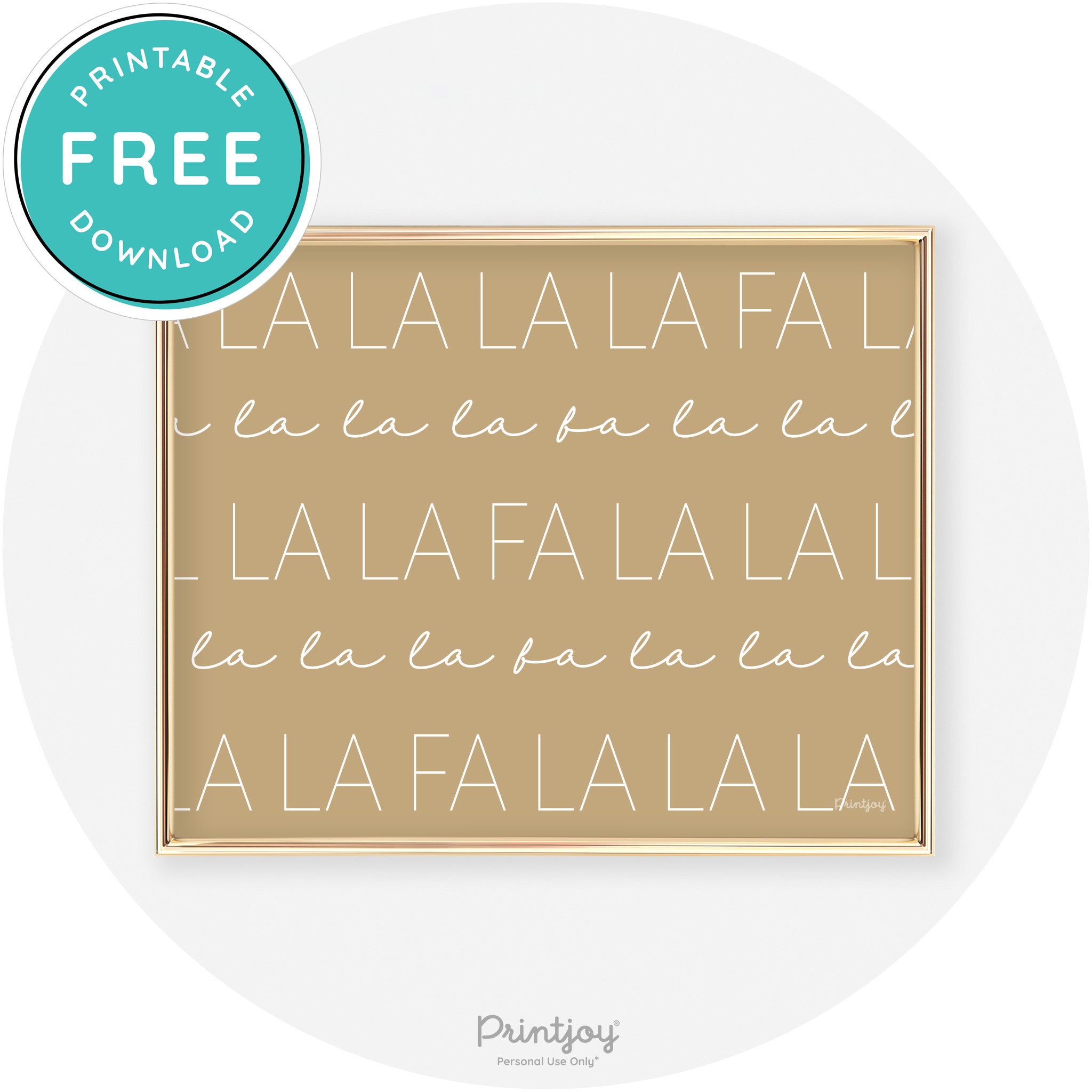 Fa La La Pattern Cute Modern Chic Wall Art Decor Free Printable