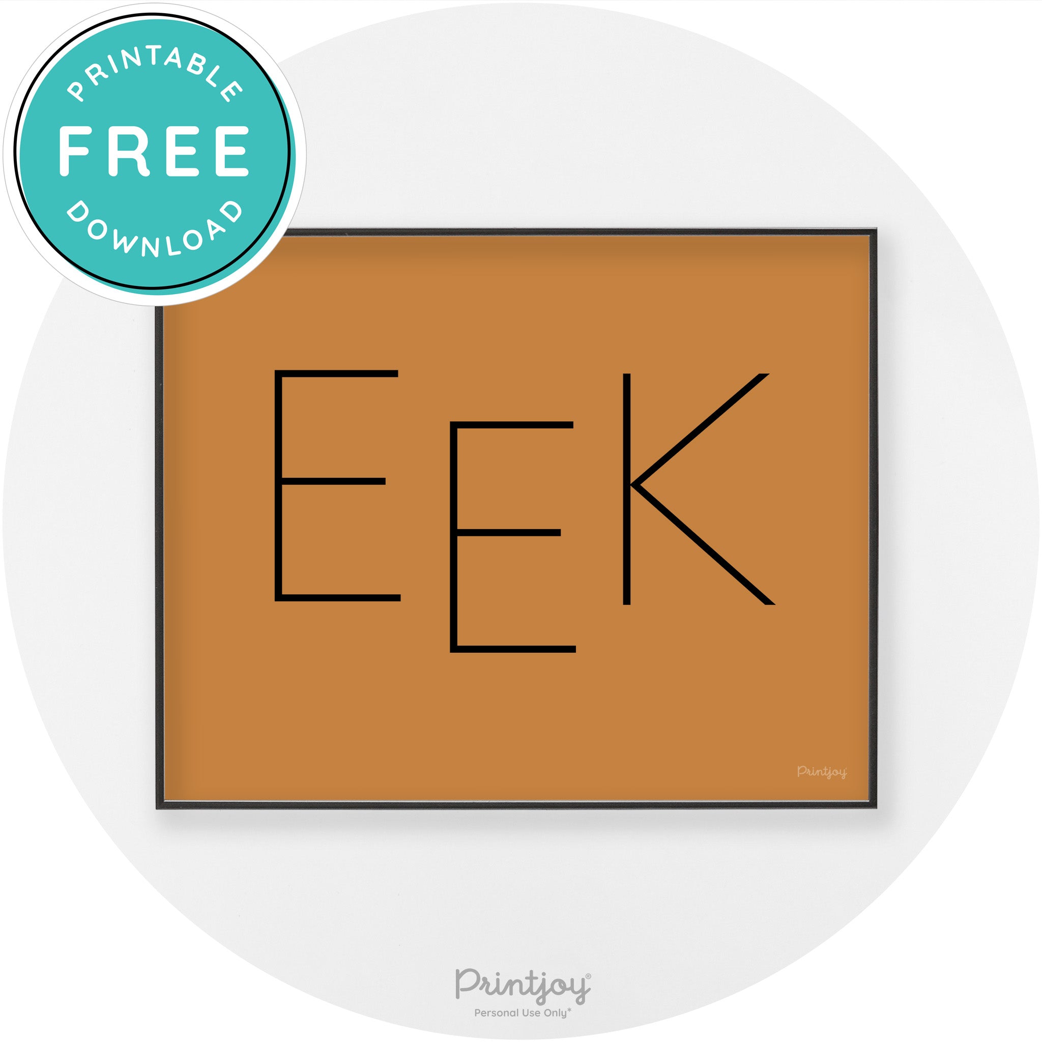 Eek Halloween Modern Chic Lettering Wall Art Decor Free Printable