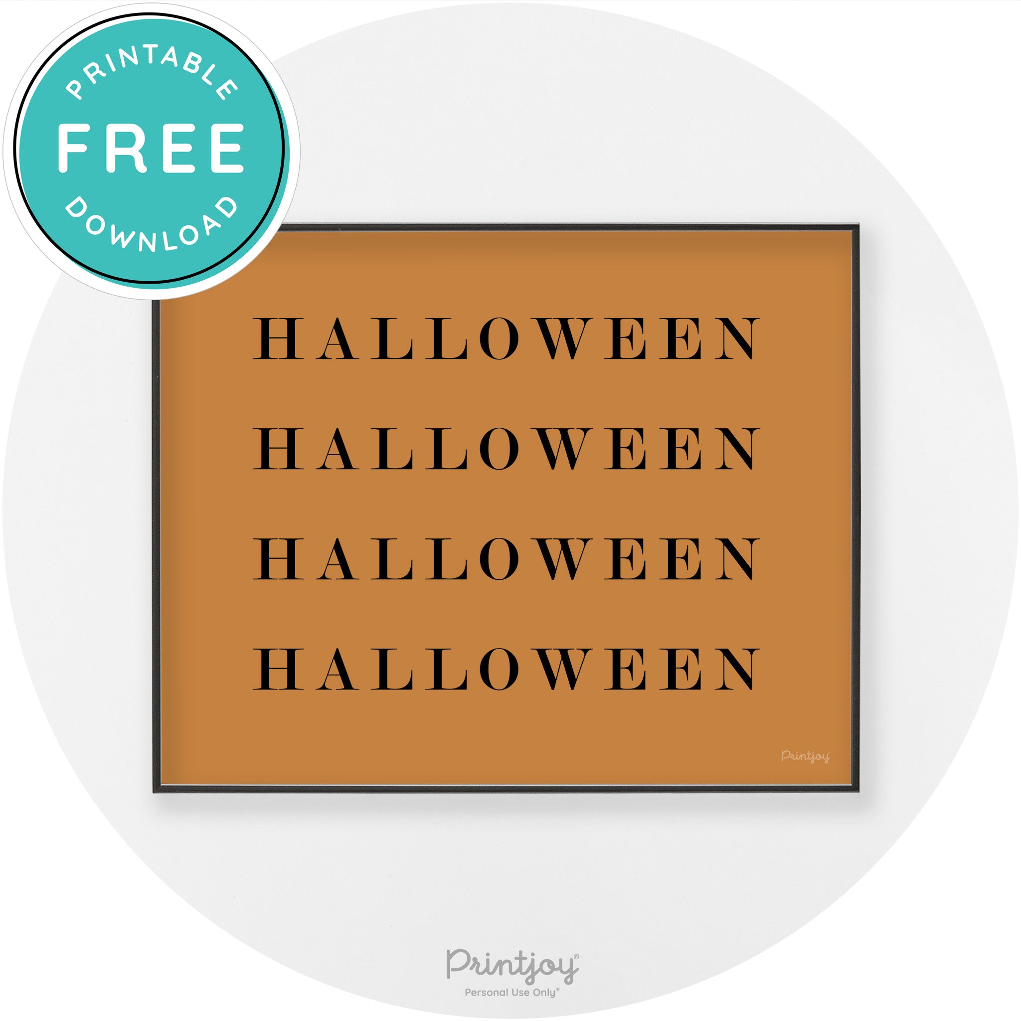 Halloween Cute Pattern Modern Chic Wall Art Decor Printable