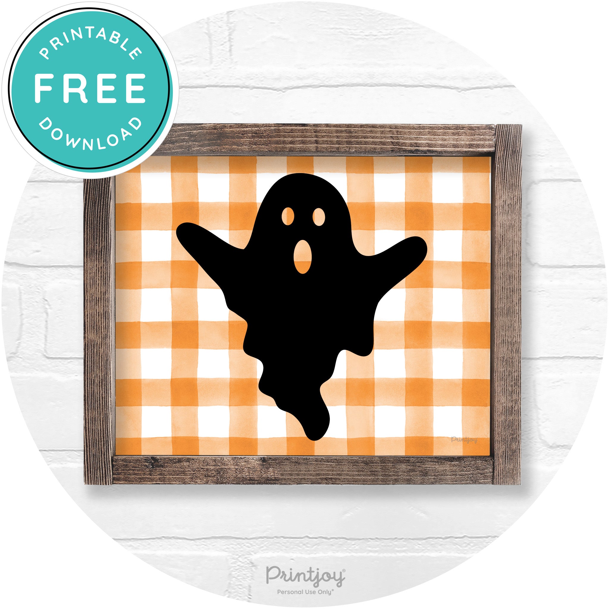 Halloween Cute Ghost Rustic Farmhouse Wall Art Free Printable