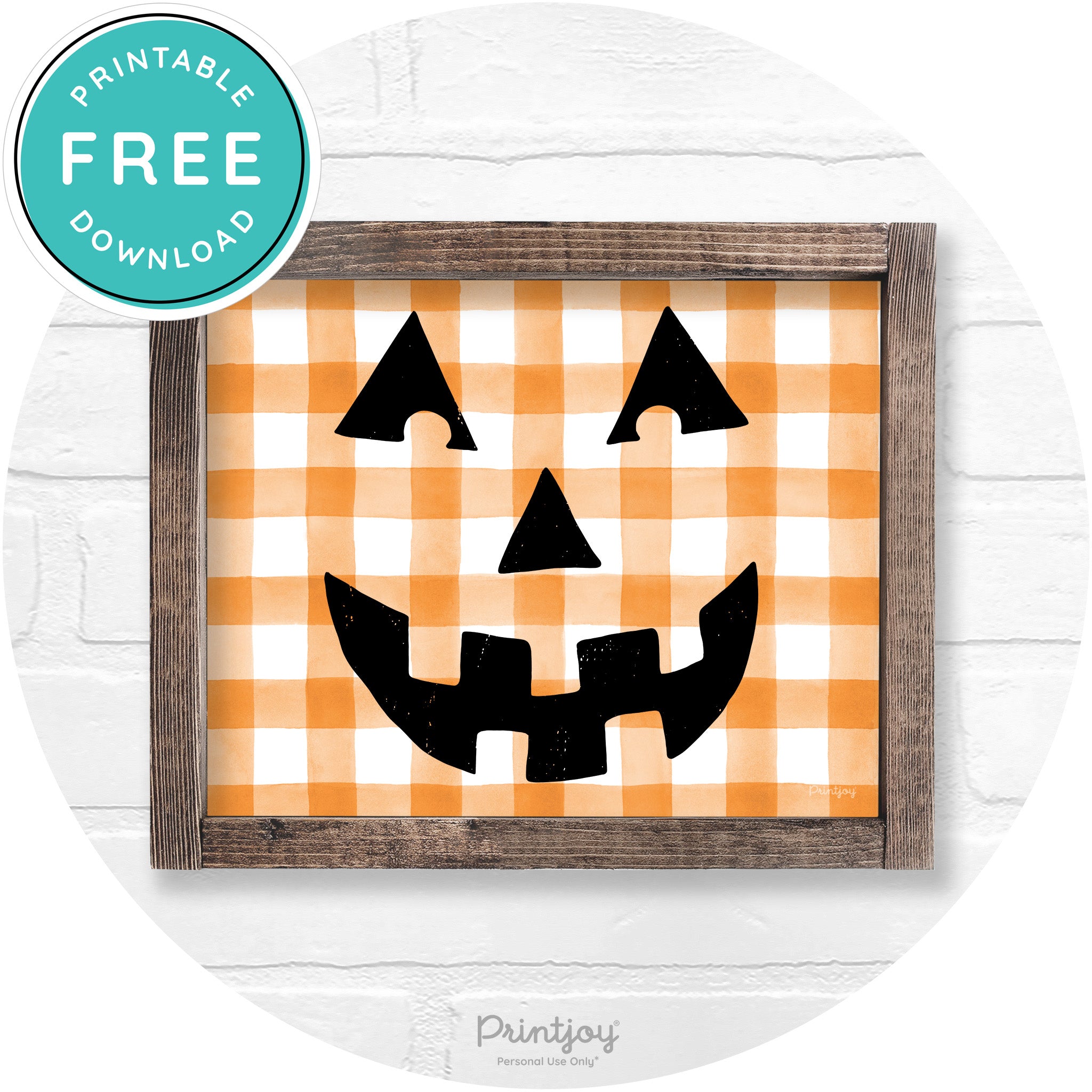 Jack O Lantern Halloween Rustic Farmhouse Wall Art Free Printable