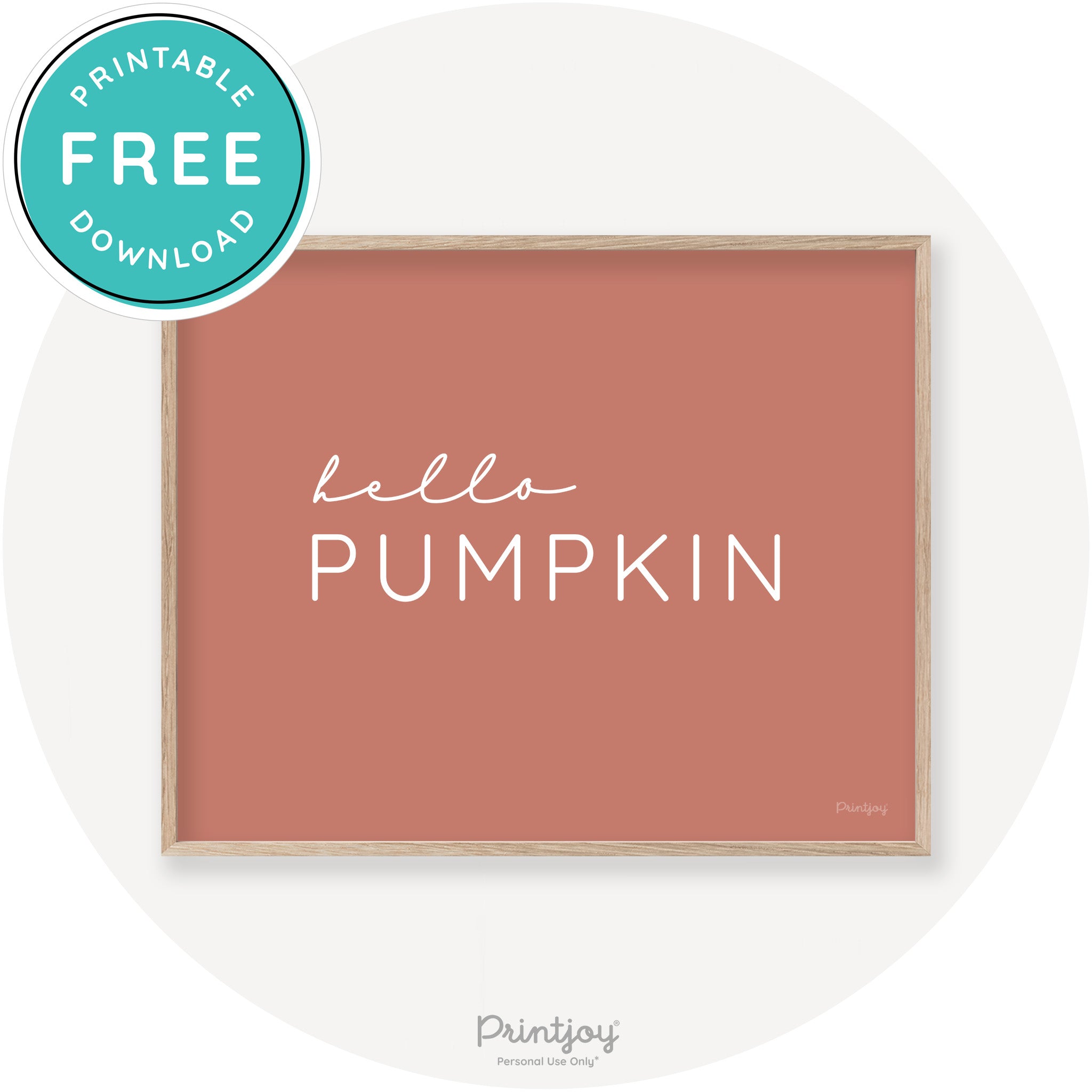 Hello Pumpkin Simple Cute Modern Chic Decor Wall Art Printable