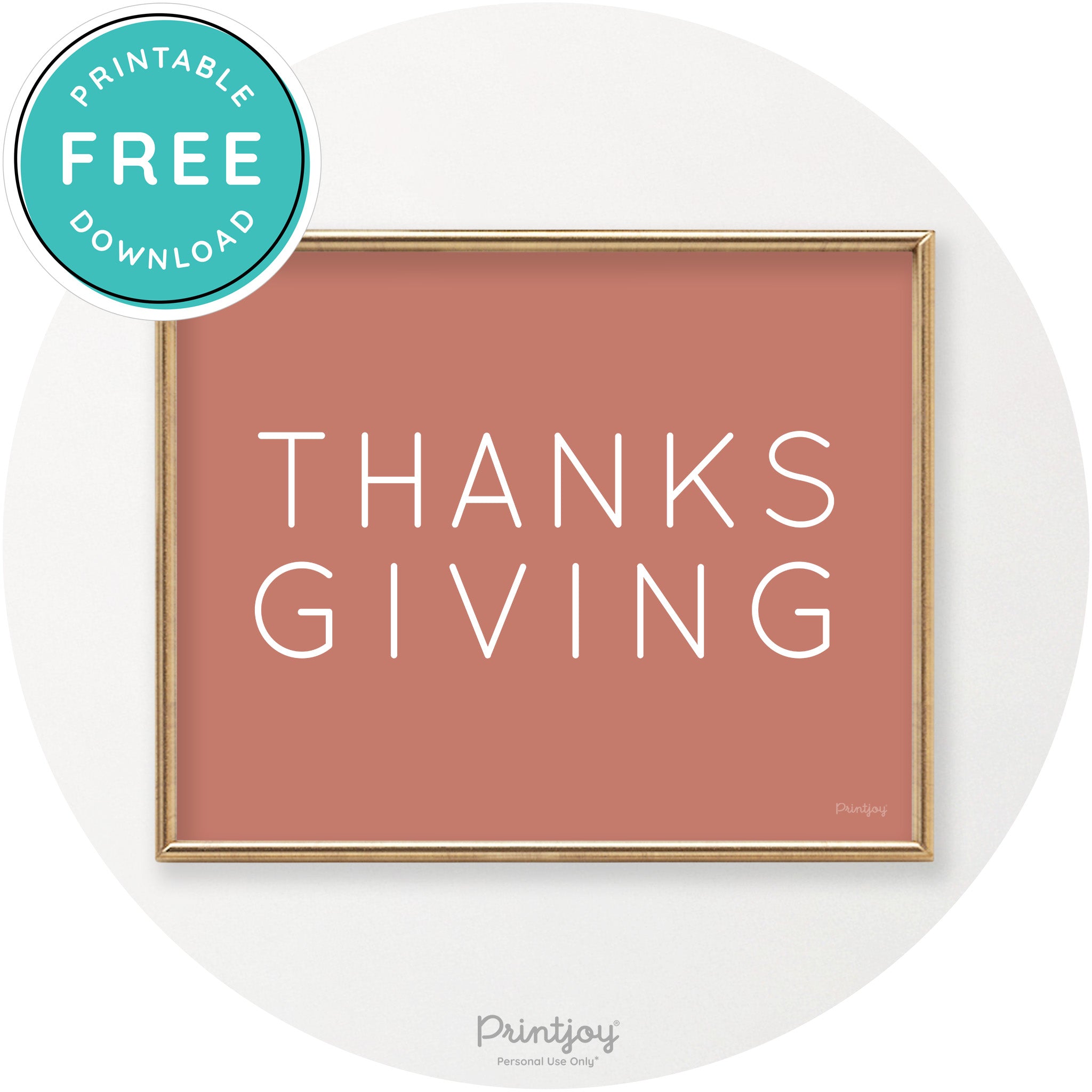 Thanksgiving Cute Typography Modern Chic Wall Art Printable