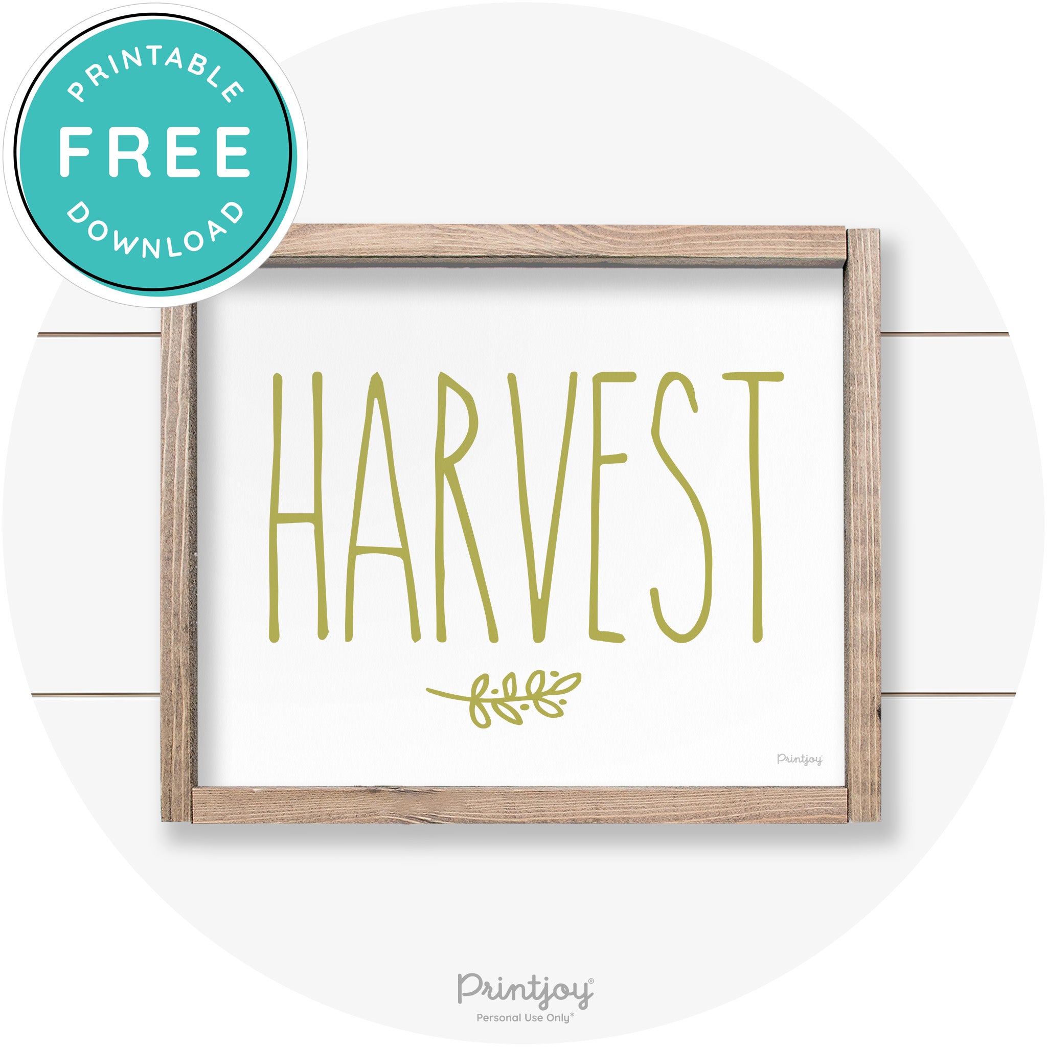 Fall Harvest Tall Letting Cute Farmhouse Wall Art Printable