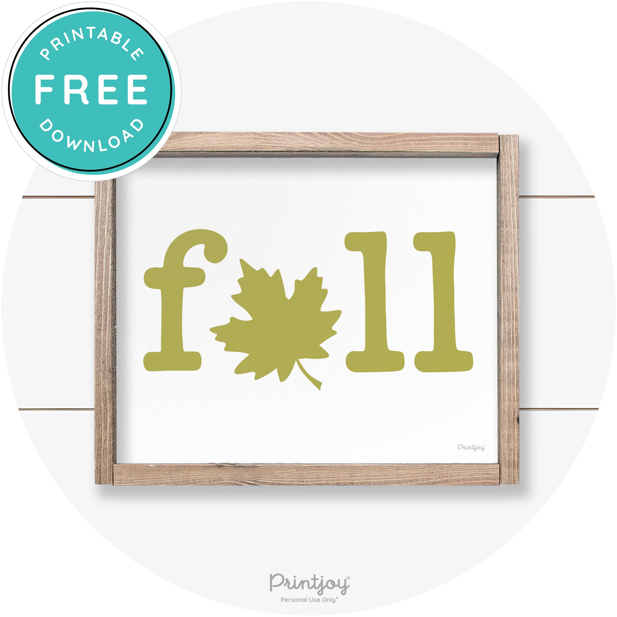 Fall Maple Leaf Cute Modern Farmhouse Wall Art Free Printable