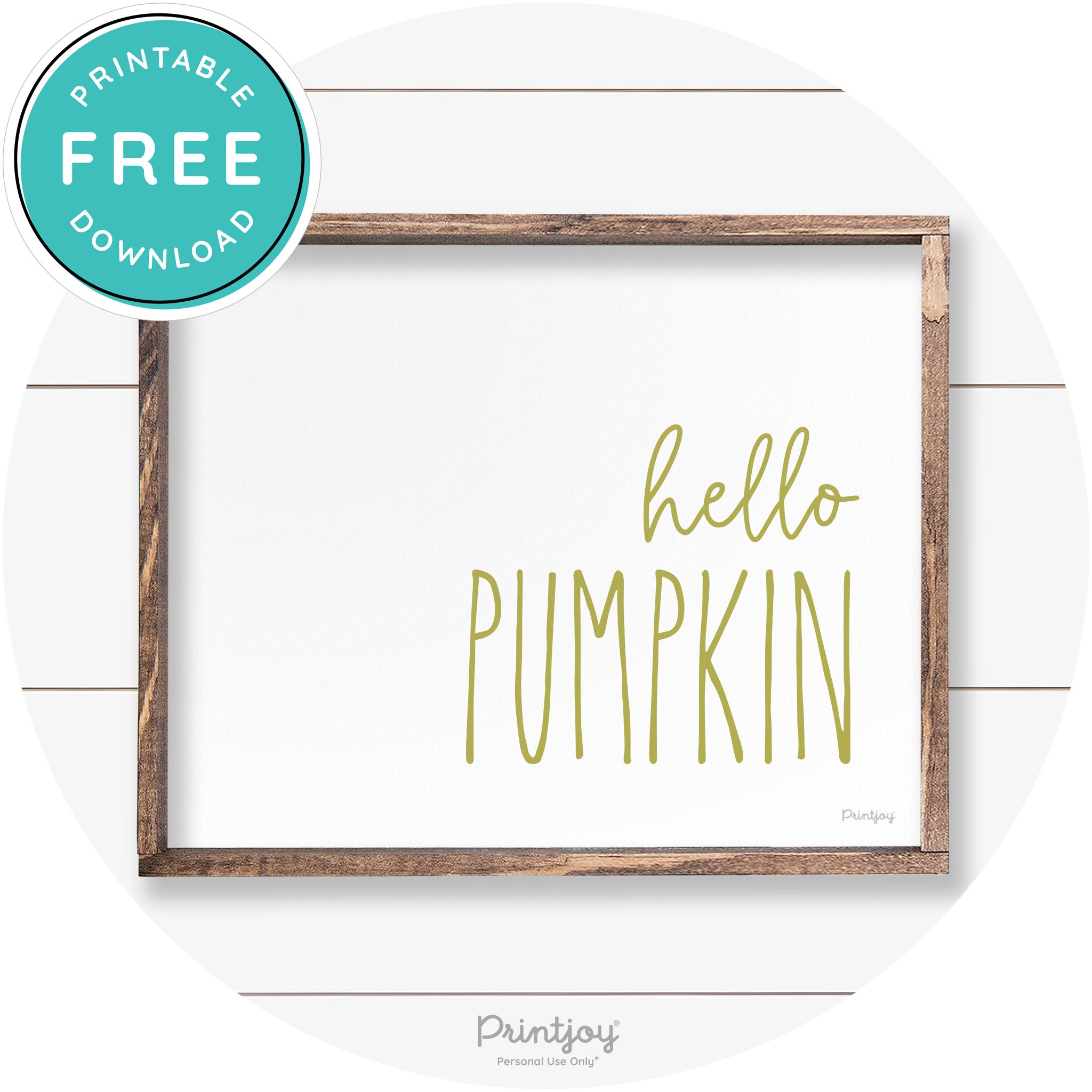 Hello Pumpkin Cute Fun Simple Farmhouse Wall Art Free Printable
