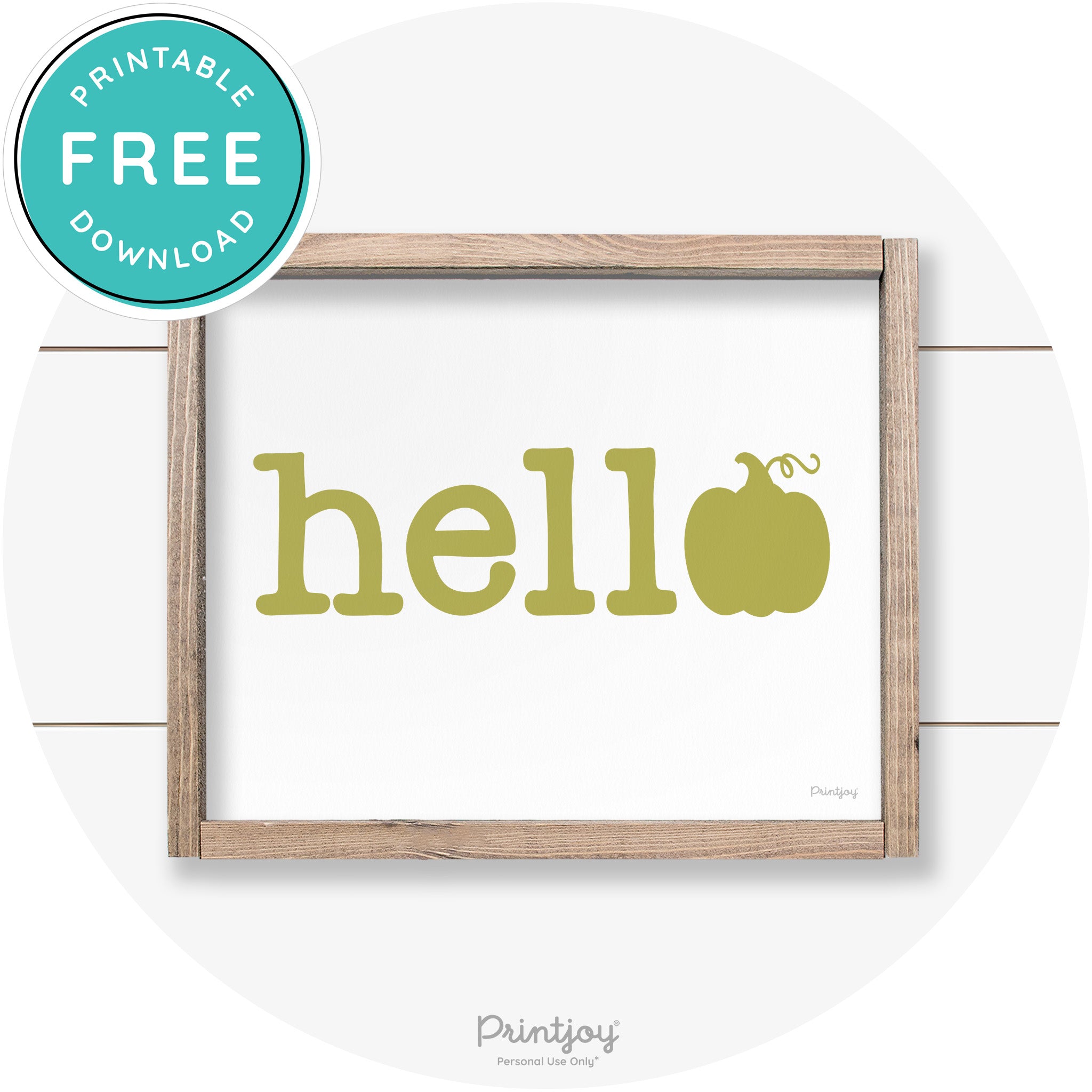 Hello Pumpkin Fall Autumn Cute Farmhouse Wall Art Free Printable