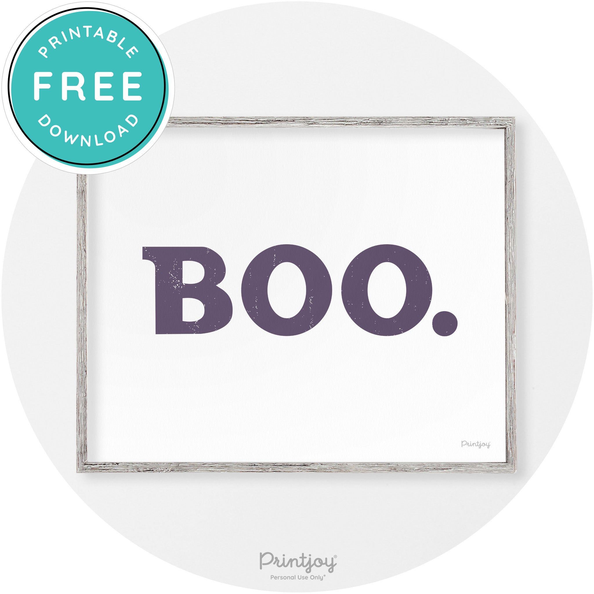 Boo Halloween Modern Vintage Wall Art Decor Free Printable