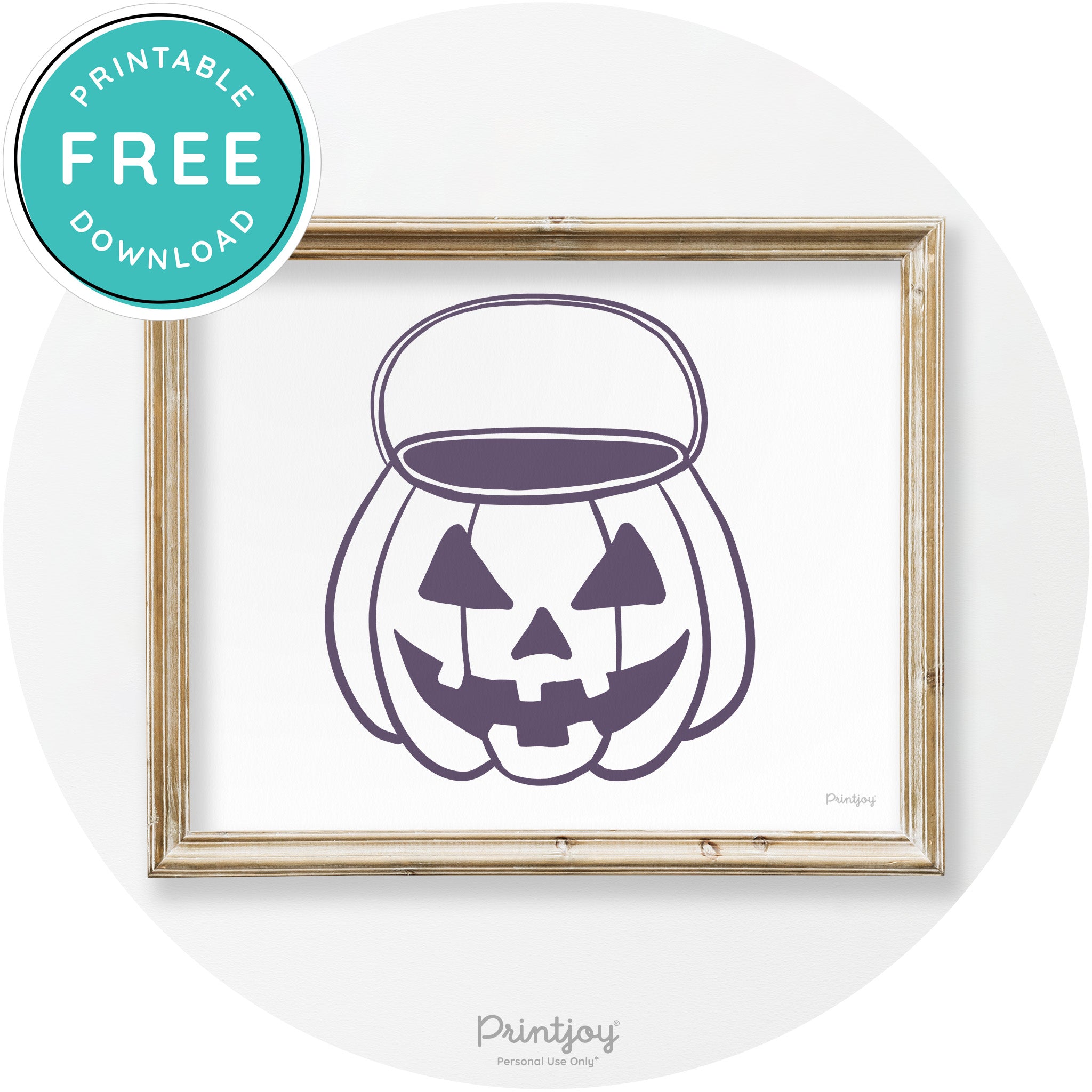 Jack O Lantern Treat Bucket Vintage Halloween Wall Art Free Printable