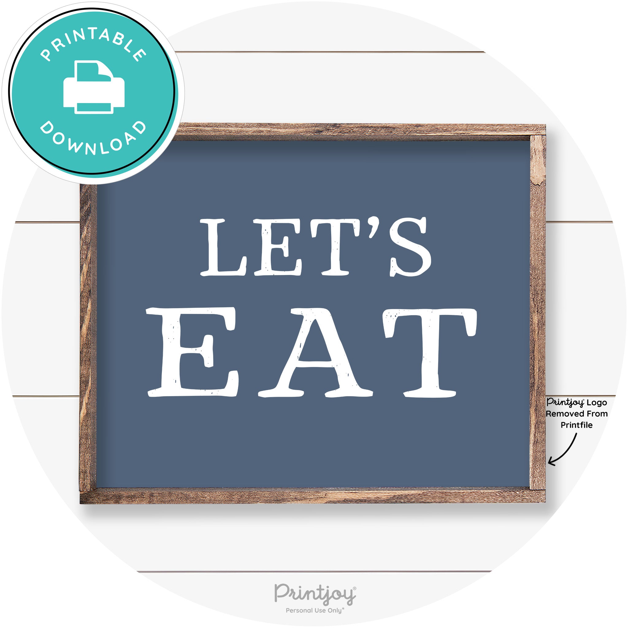 Let's Eat Kitchen Sign Rustic Farmhouse Wall Art Decor Free Printable