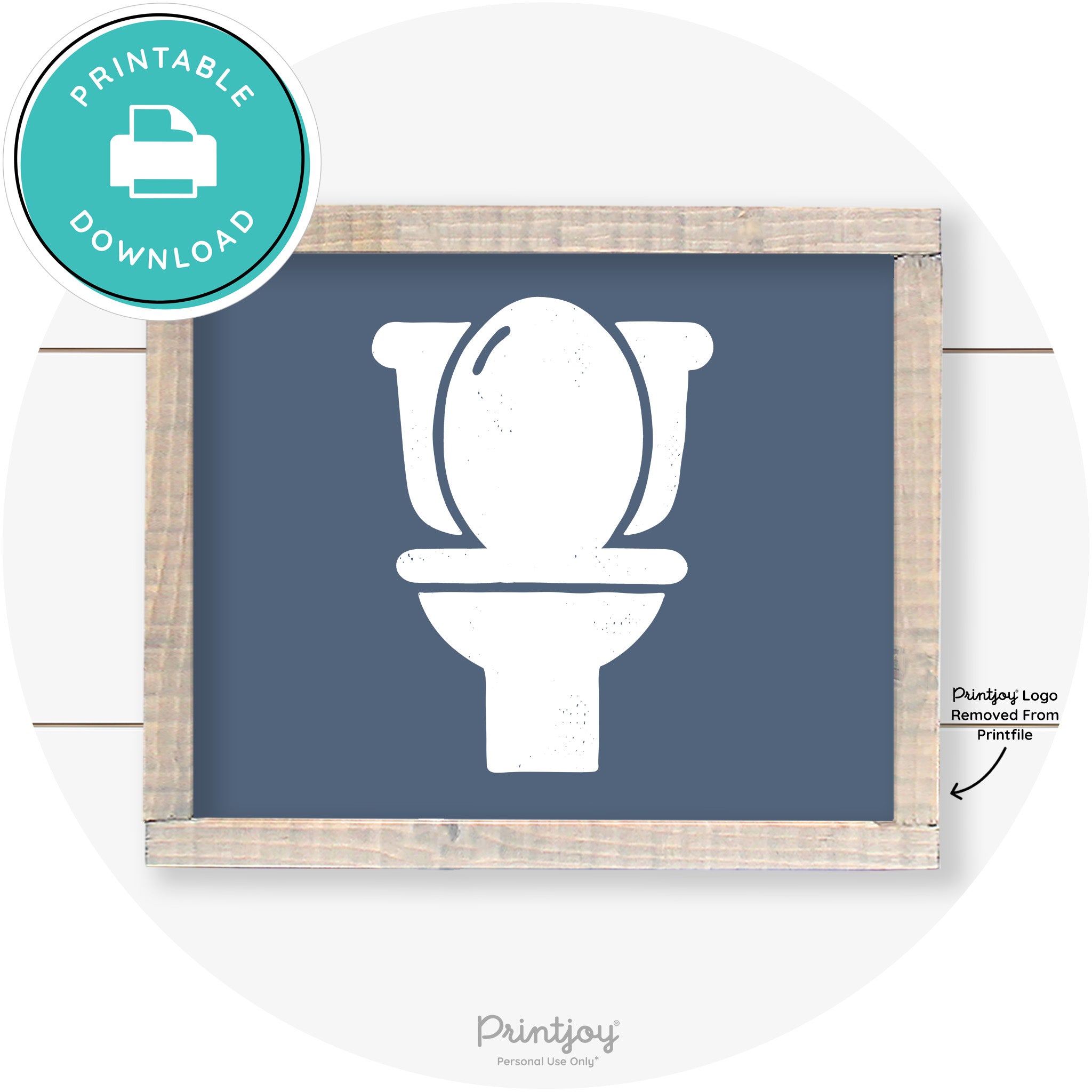 Toilet Seat Bathroom Sign Farmhouse Wall Art Decor Free Printable