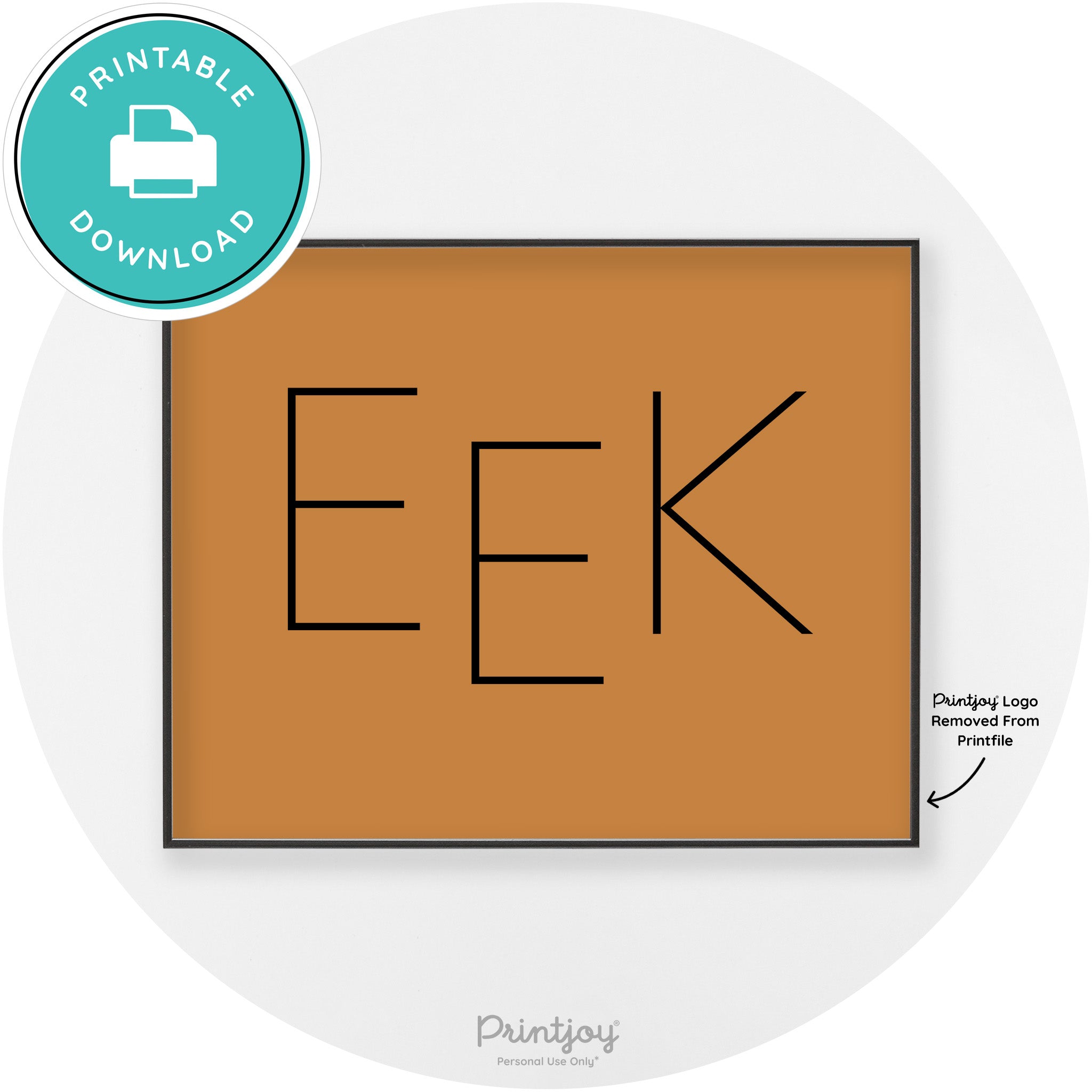 Eek Halloween Modern Chic Lettering Wall Art Decor Free Printable