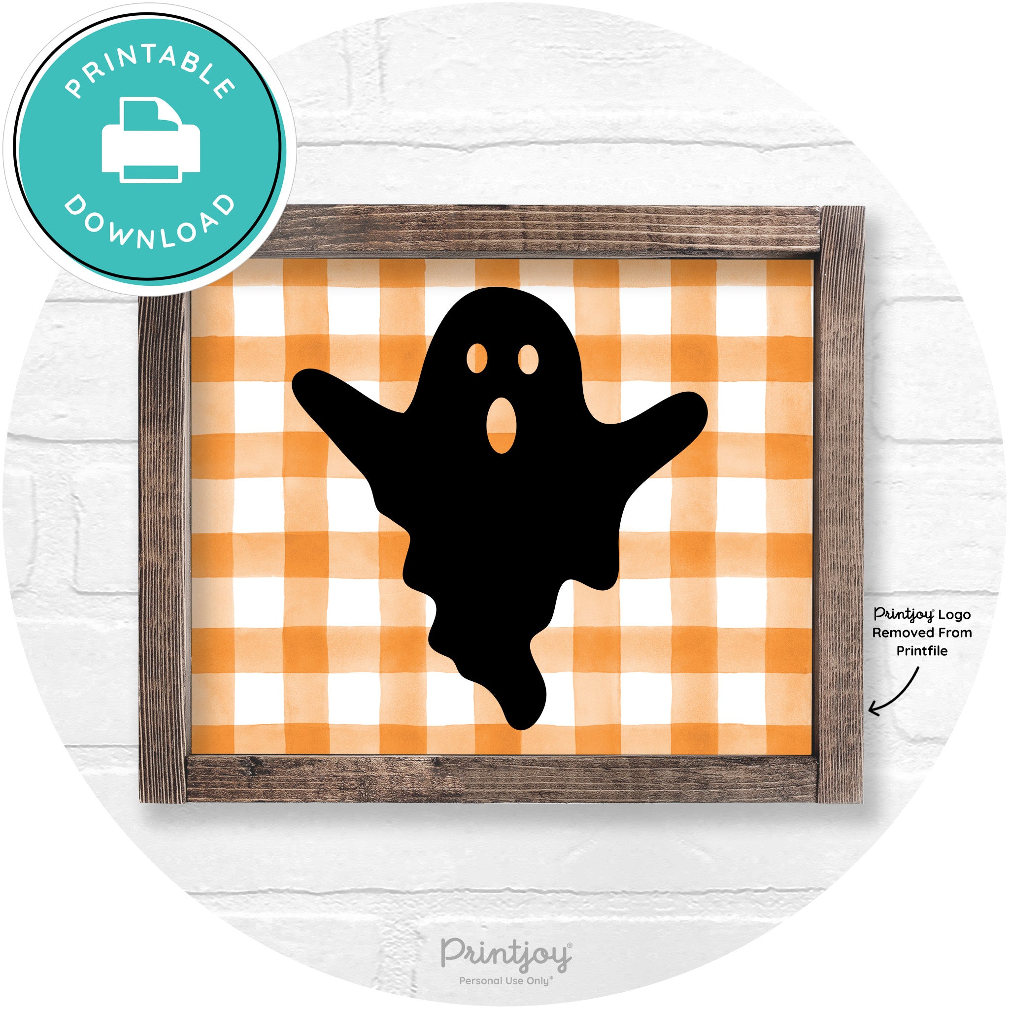 Halloween Cute Ghost Rustic Farmhouse Wall Art Free Printable