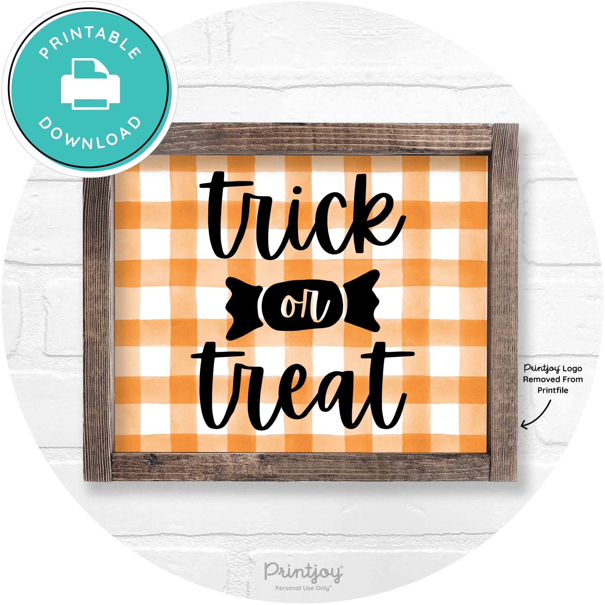 Trick Or Treat Halloween Rustic Farmhouse Wall Art Free Printable