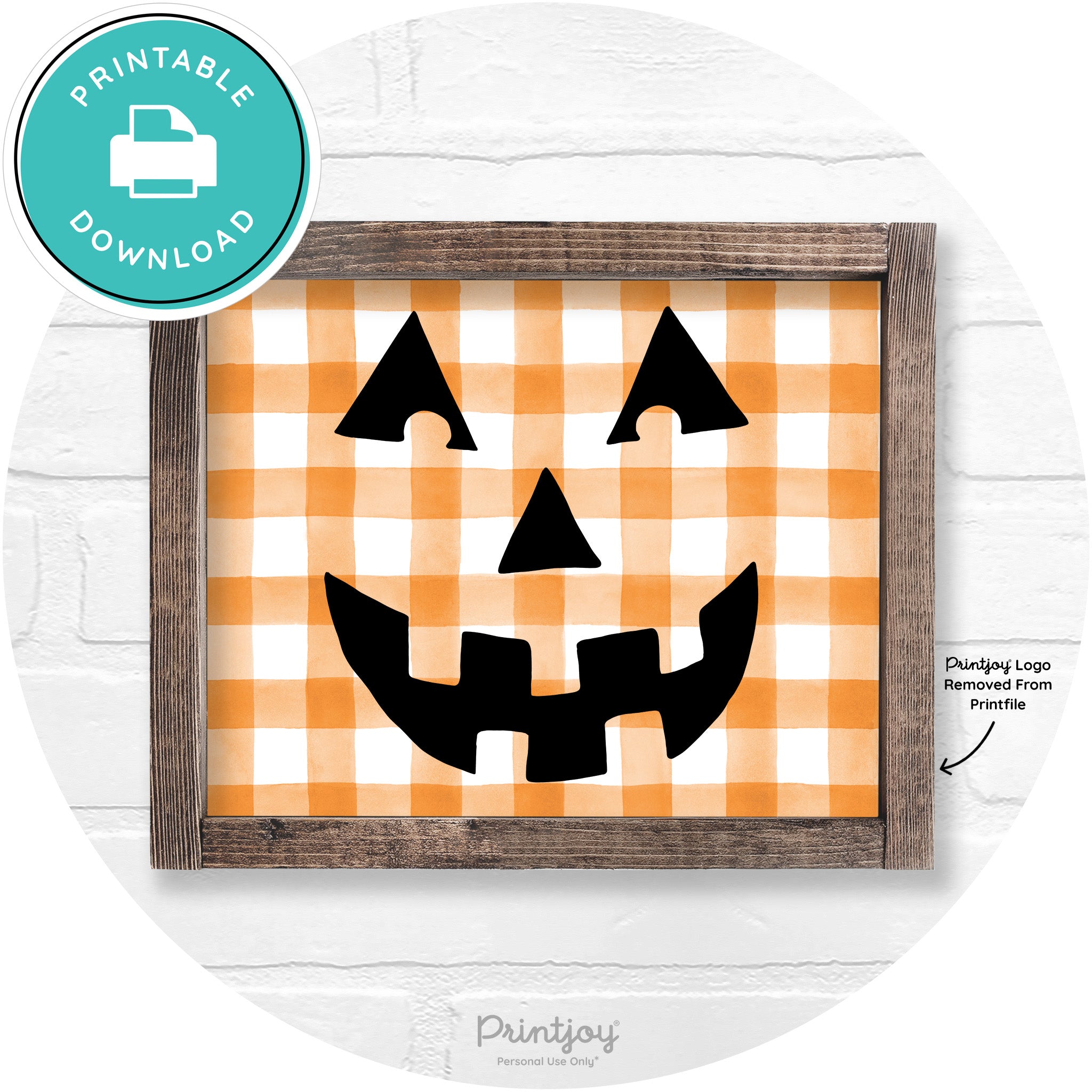 Jack O Lantern Halloween Rustic Farmhouse Wall Art Printable
