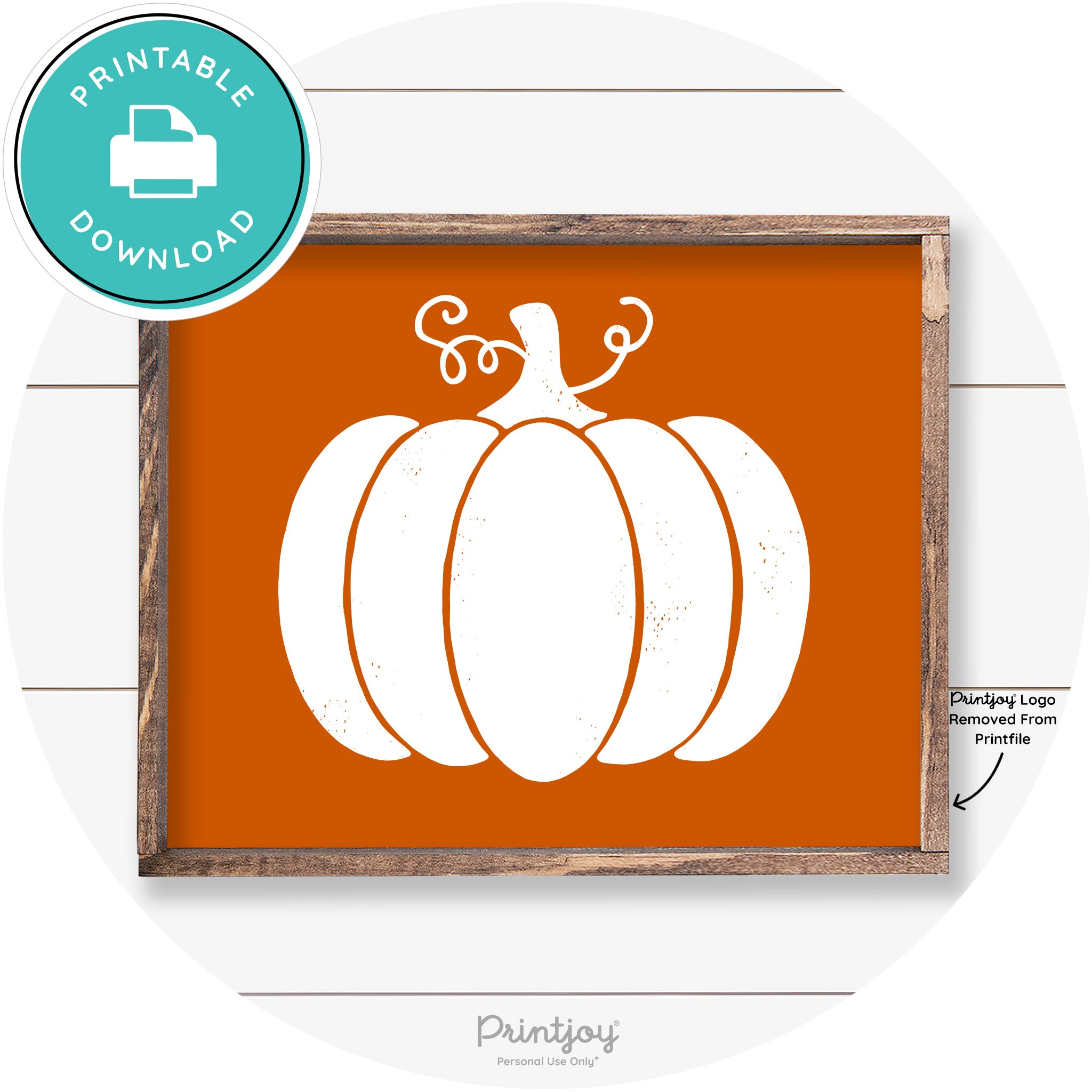 Pumpkin Thanksgiving Cute Farmhouse Wall Art Decor Free Printable - Printjoy