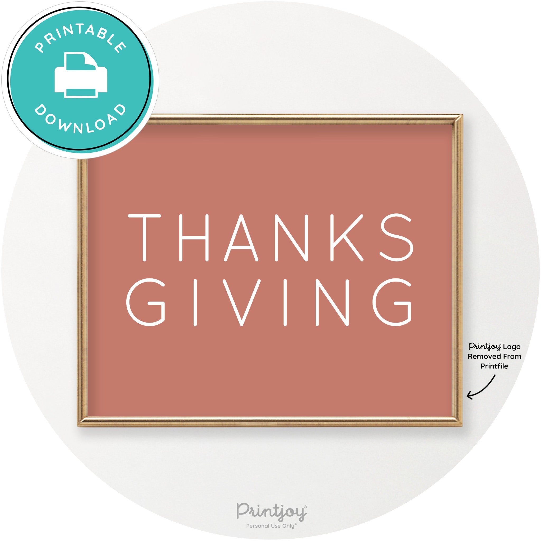 Thanksgiving Cute Typography Modern Chic Wall Art Printable