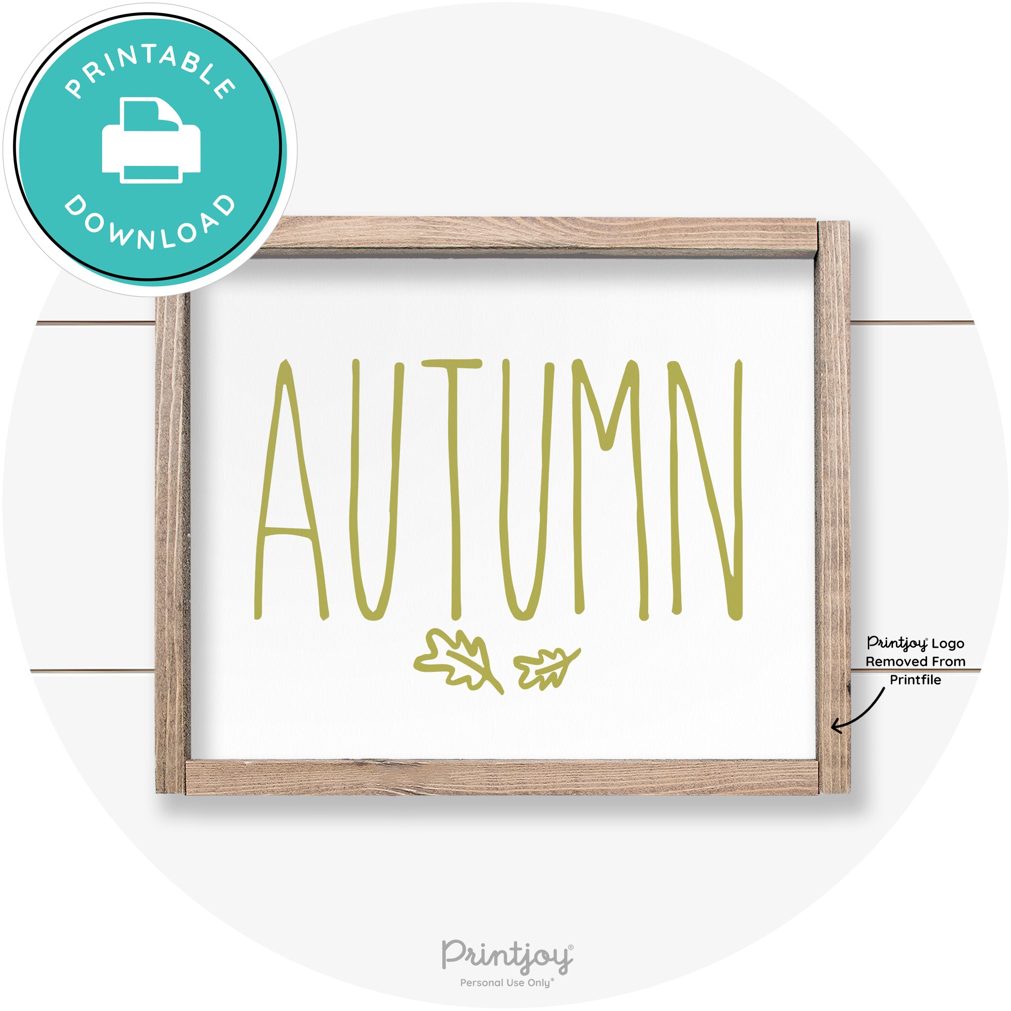 Autumn Leaves Cute Farmhouse Wall Art Decor Free Printable