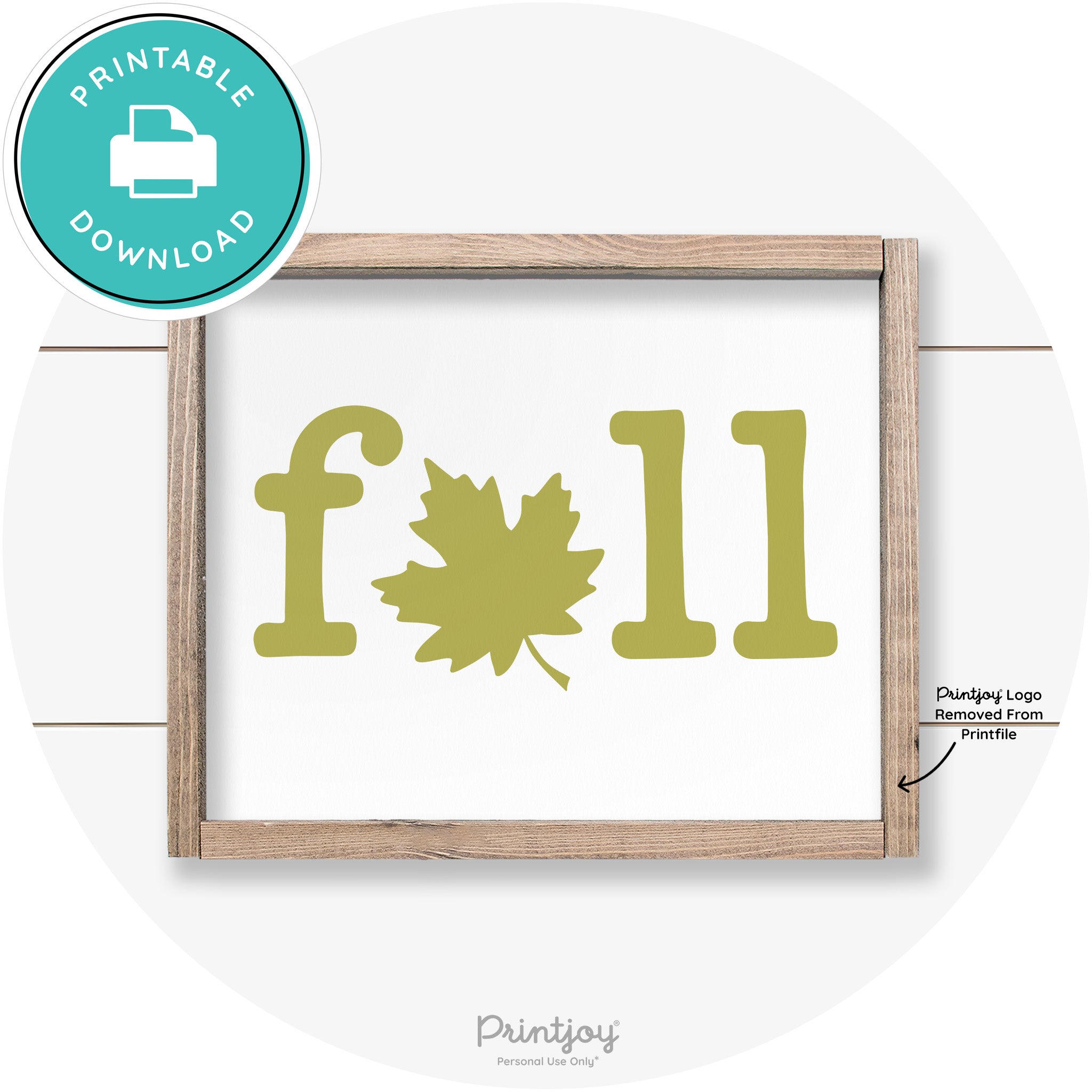 Fall Maple Leaf Cute Modern Farmhouse Wall Art Free Printable