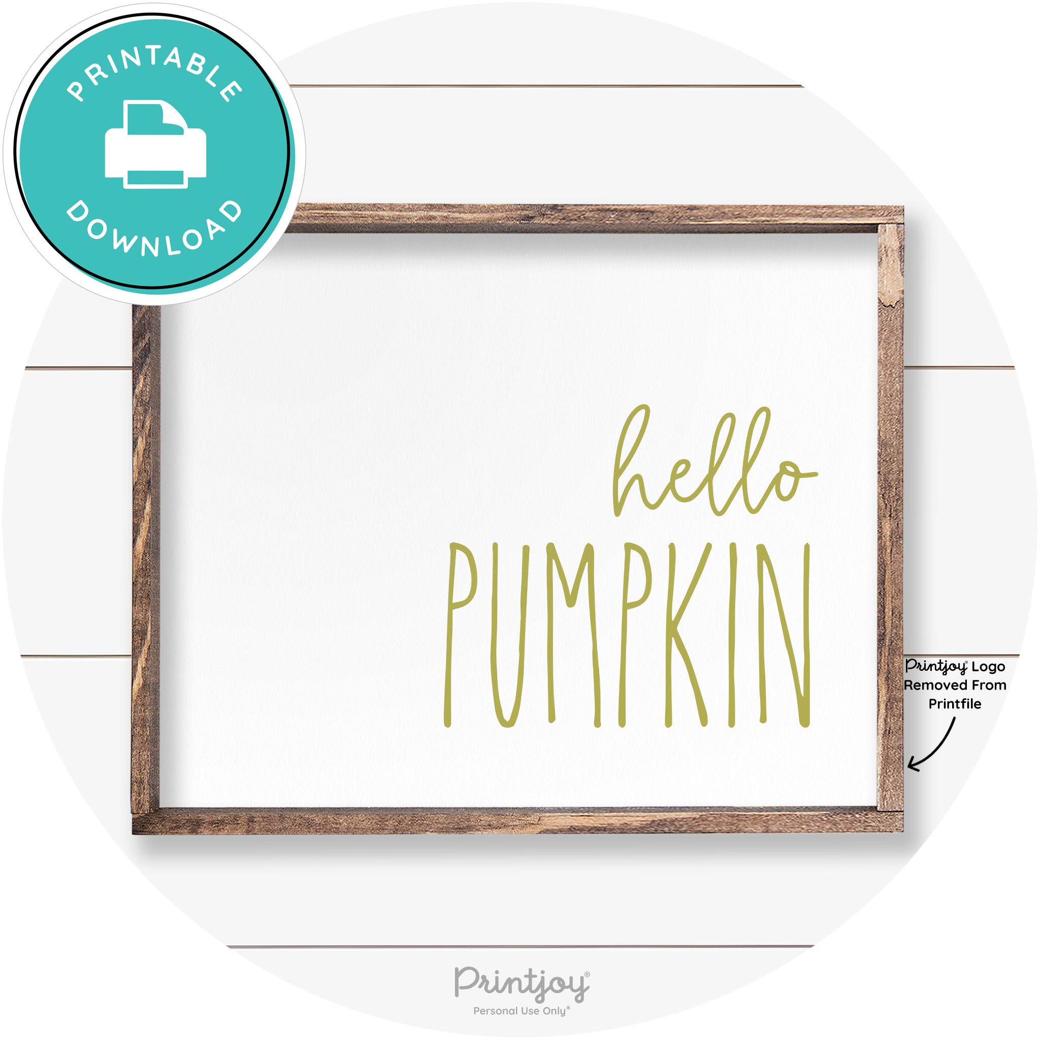 Hello Pumpkin Cute Fun Simple Farmhouse Wall Art Free Printable