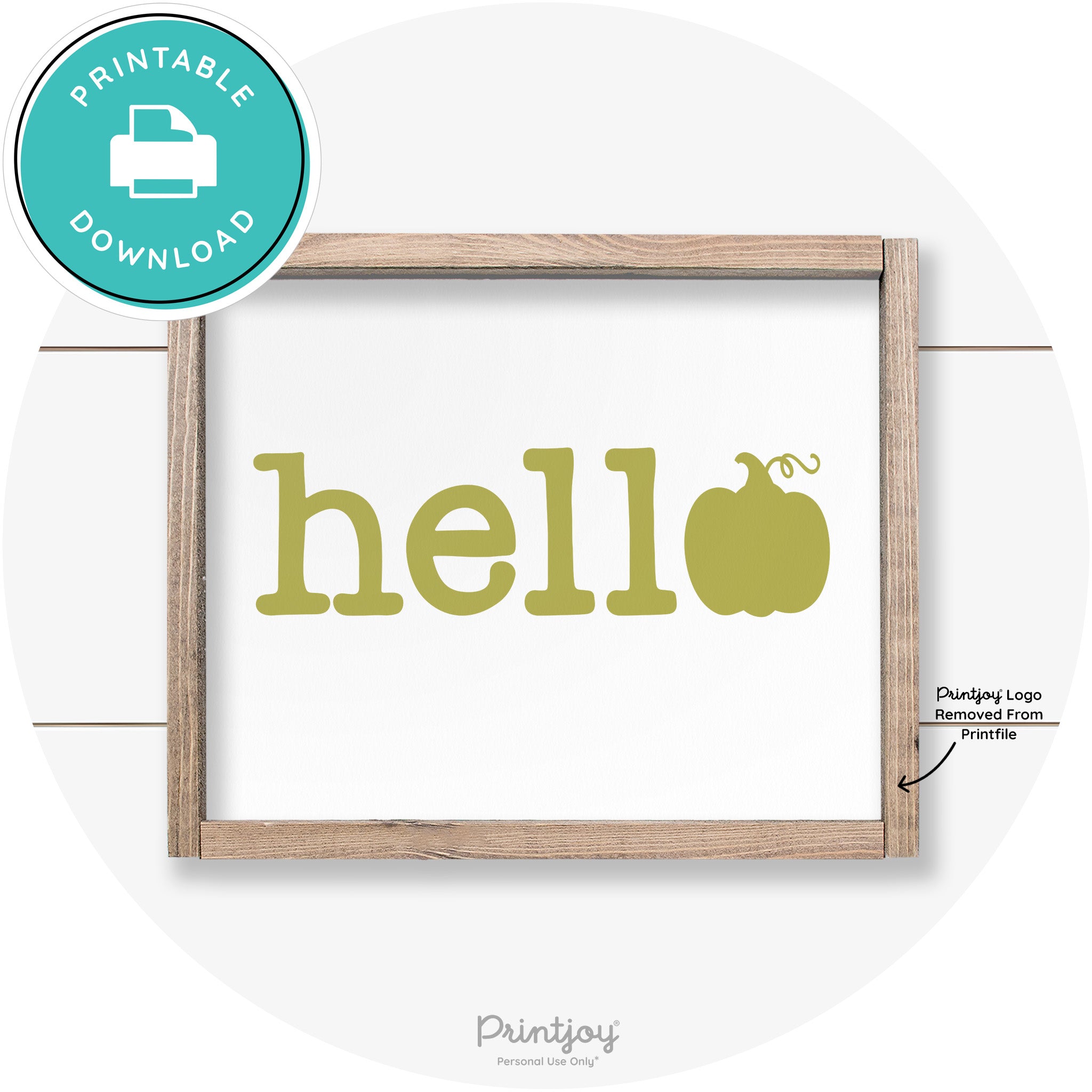 Hello Pumpkin Fall Autumn Cute Farmhouse Wall Art Free Printable