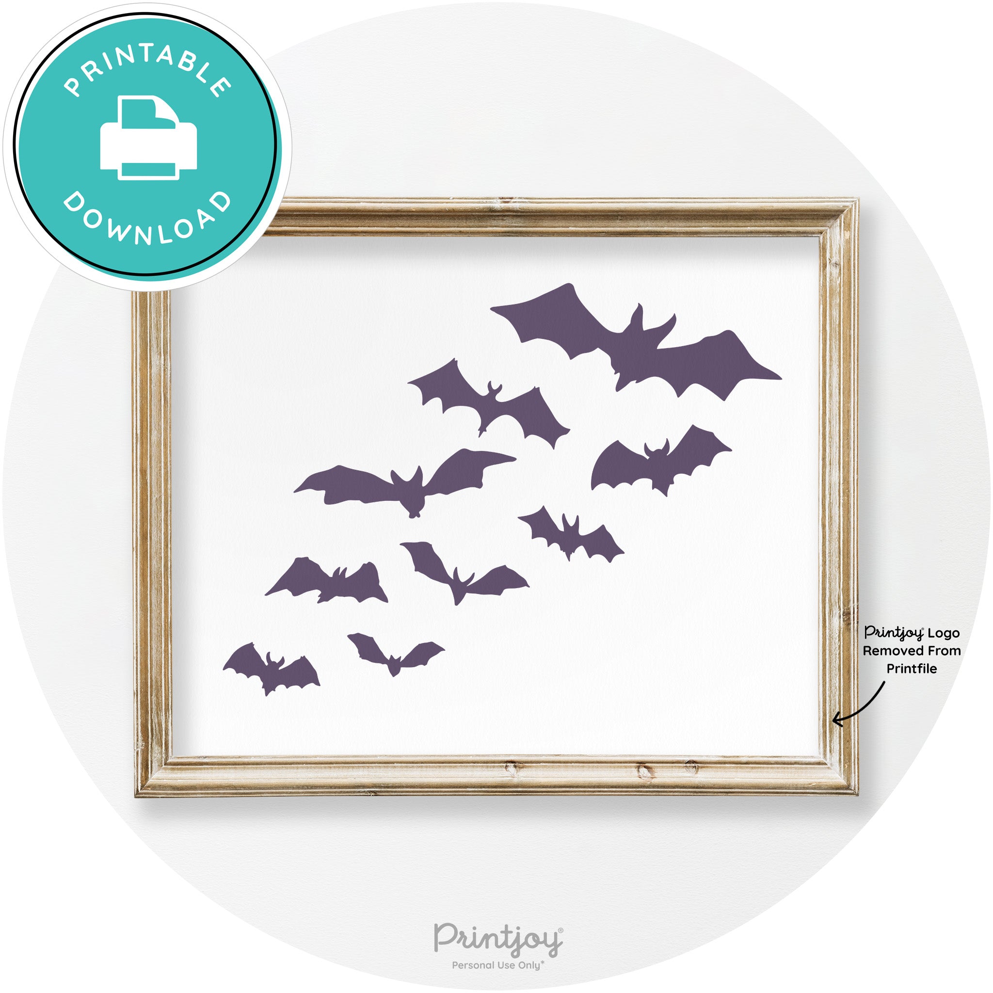 Halloween Bats Silhouette Modern Vintage Wall Art Free Printable
