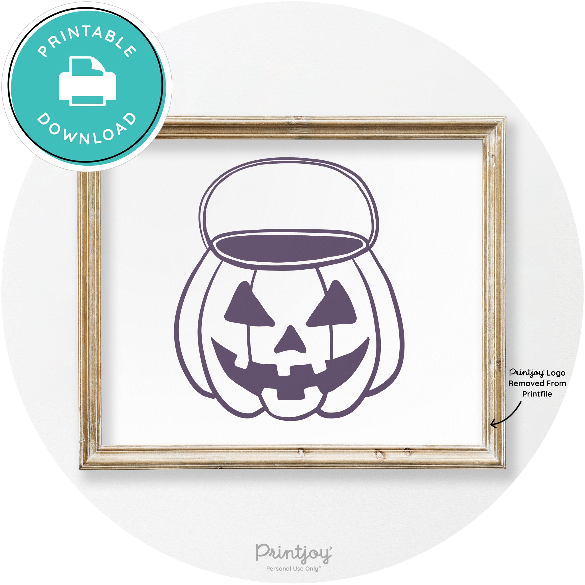 Jack O Lantern Treat Bucket Vintage Halloween Wall Art Free Printable