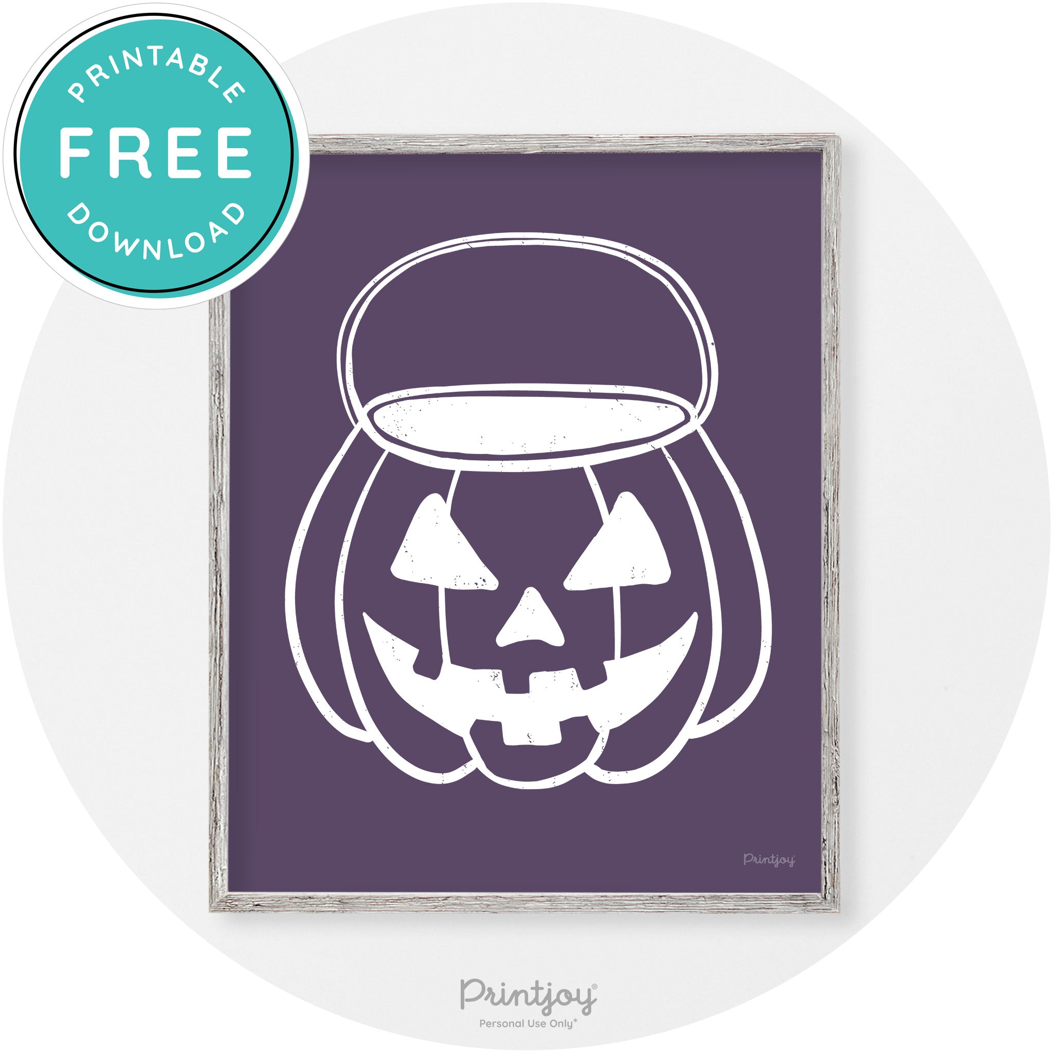 Jack O Lantern Treat Bucket Vintage Halloween Wall Art Free Printable - Printjoy