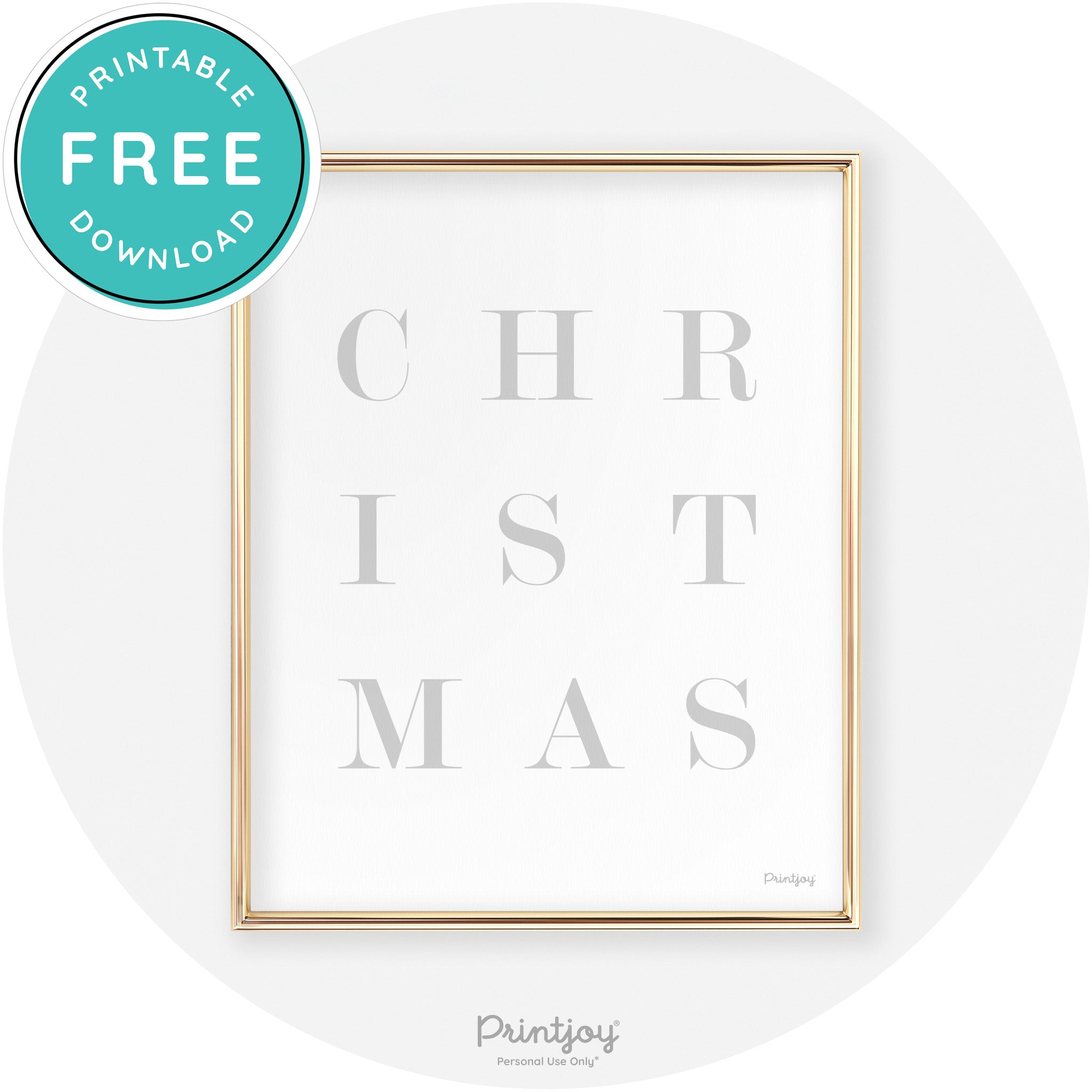 Christmas Typography Cute Modern Chic Decor Wall Art Free Printable