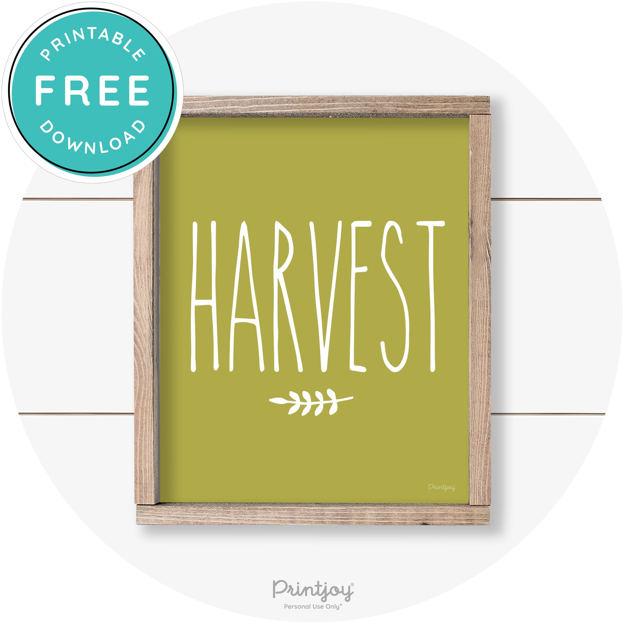 Fall Harvest Tall Letting Cute Farmhouse Wall Art Printable