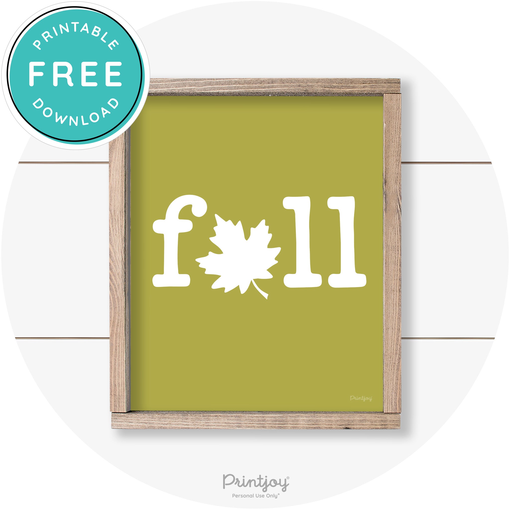 Fall Maple Leaf Cute Modern Farmhouse Wall Art Free Printable