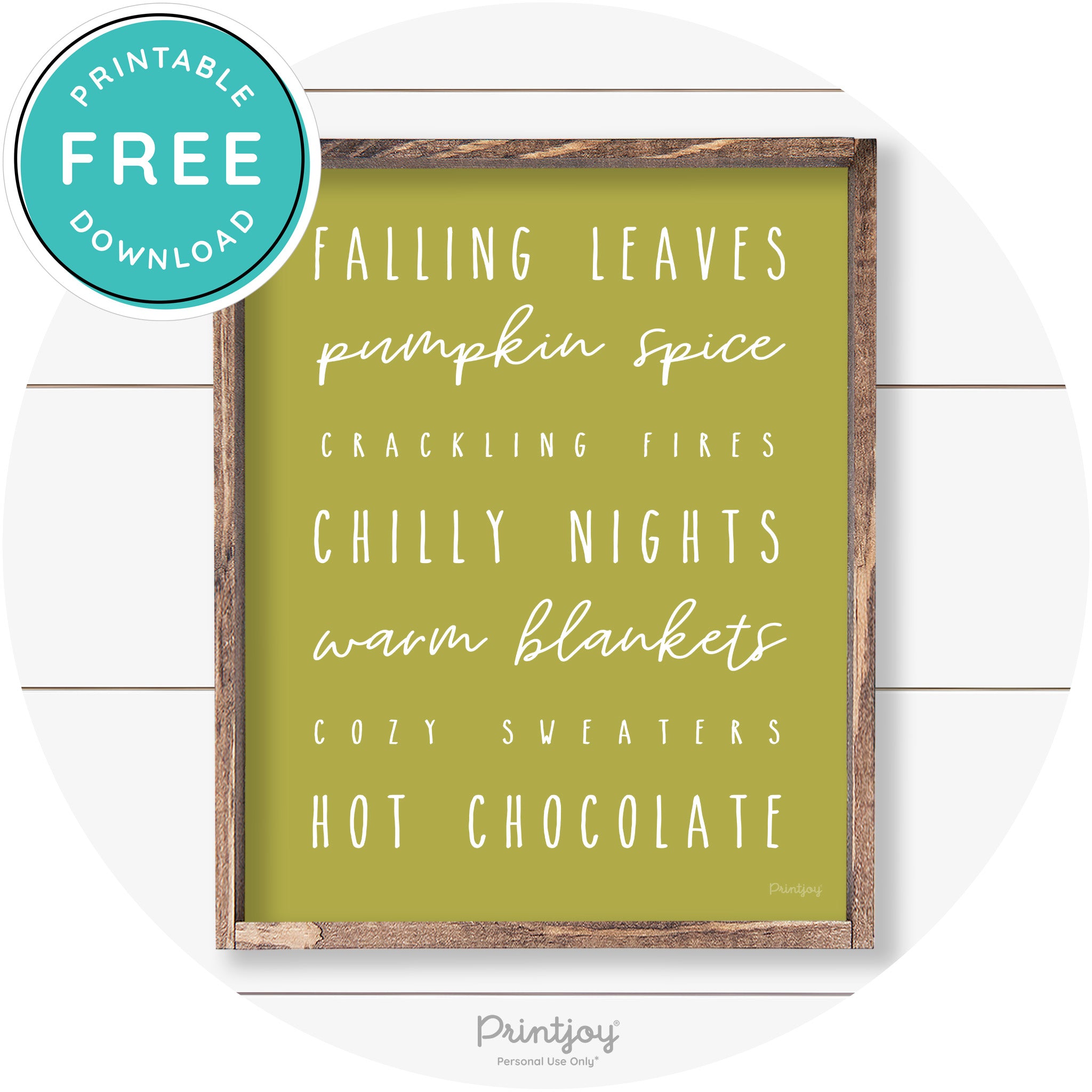 Fall Favorite Things Cute Farmhouse Autumn Wall Art Free Printable