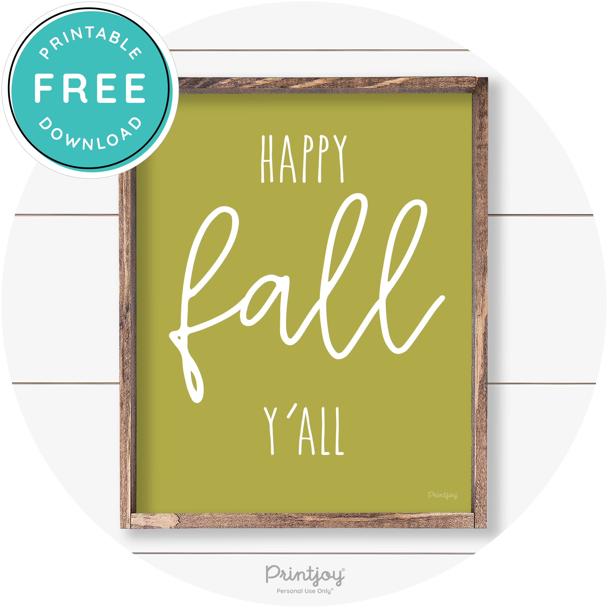 Happy Fall Y'all Cute Farmhouse Autumn Wall Art Decor Free Printable