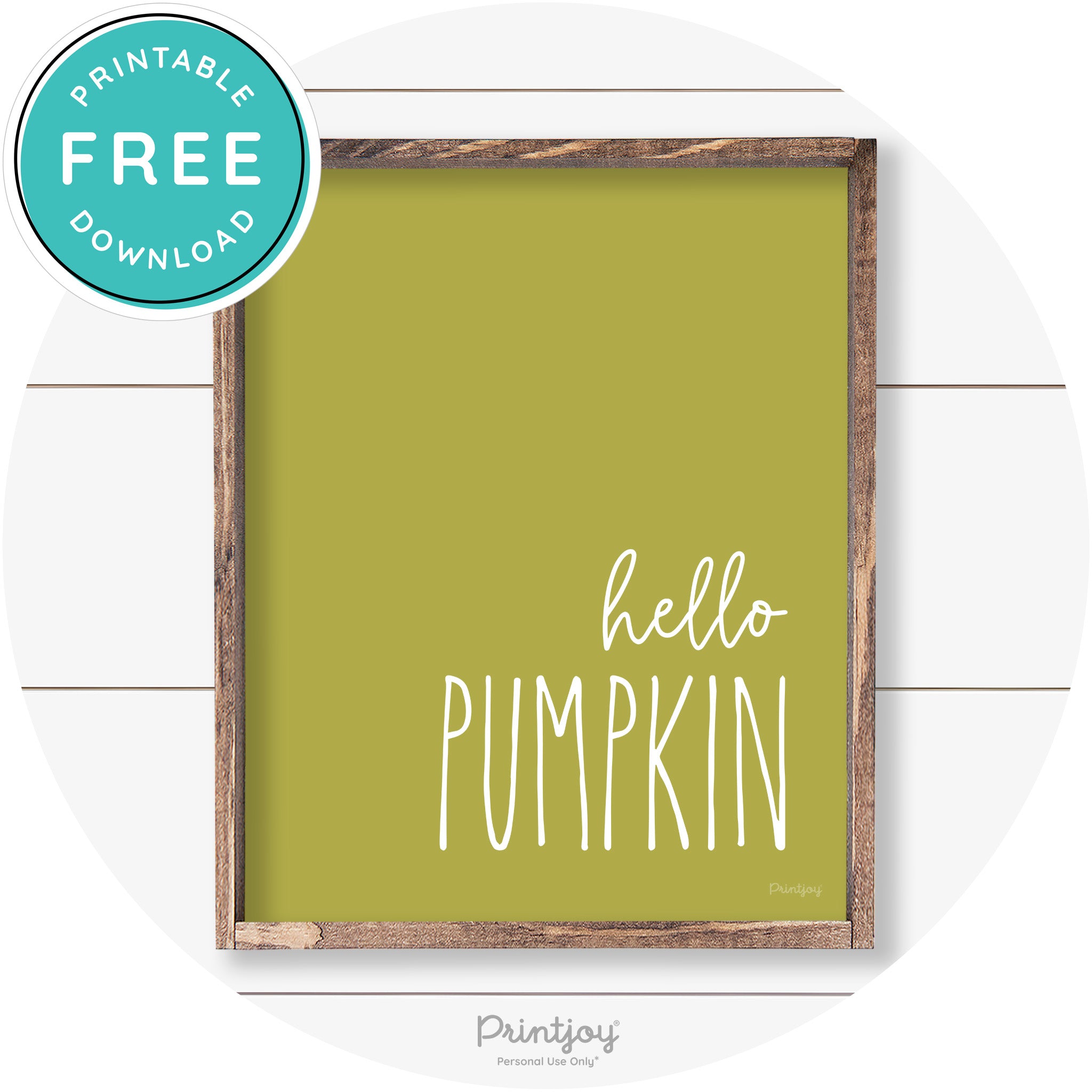 Hello Pumpkin Cute Fun Simple Farmhouse Wall Art Free Printable