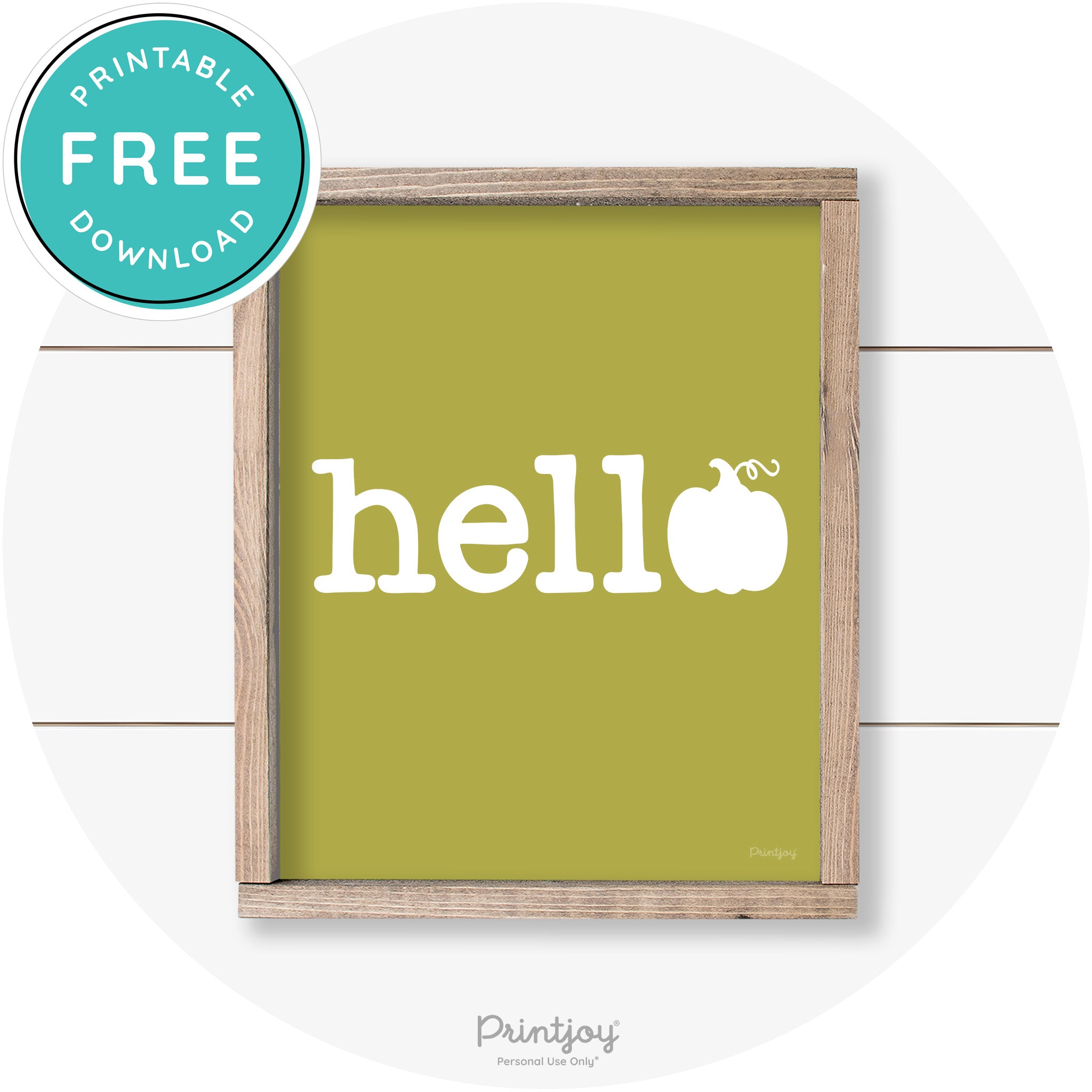 Hello Pumpkin Fall Autumn Cute Farmhouse Wall Art Free Printable