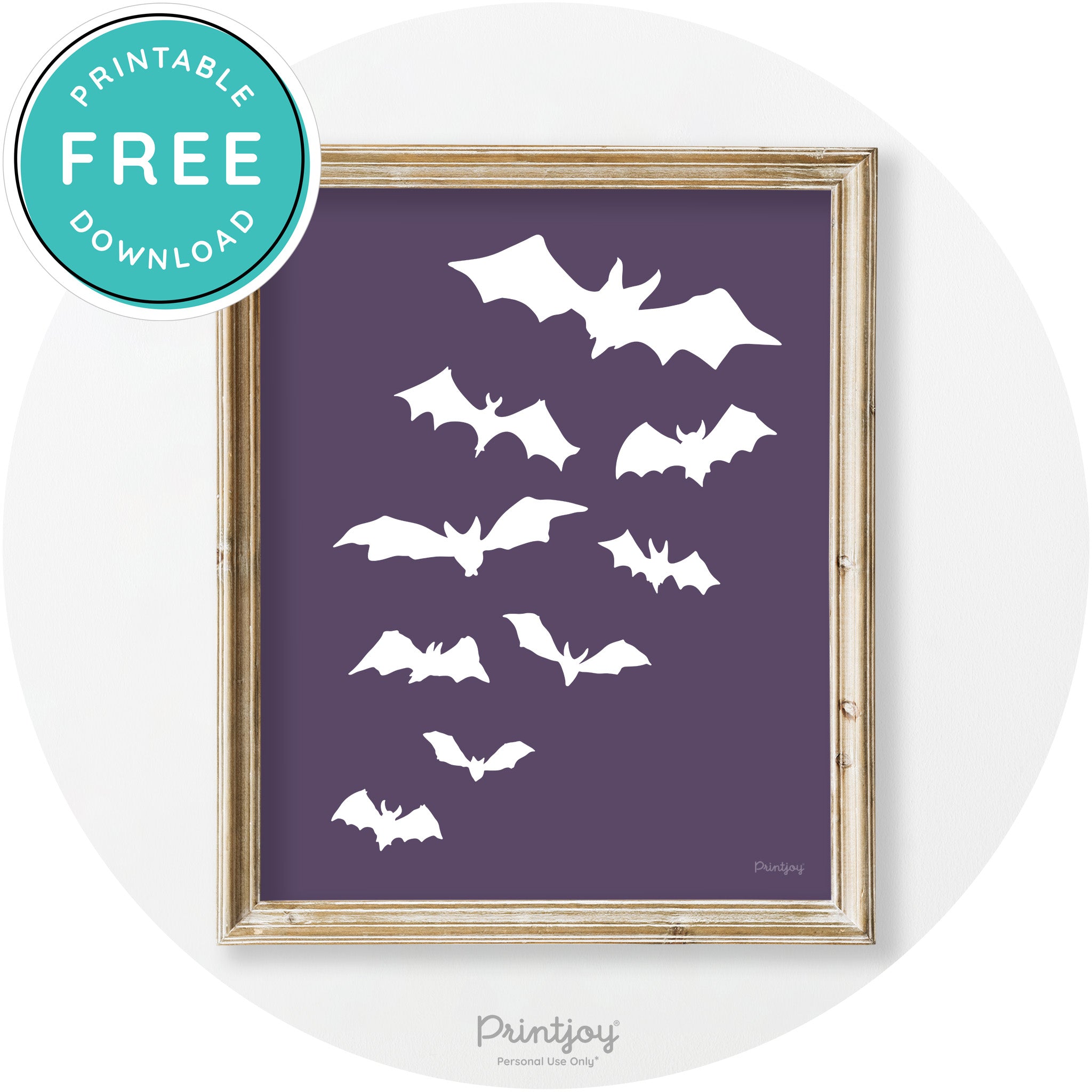 Halloween Bats Silhouette Modern Vintage Wall Art Free Printable