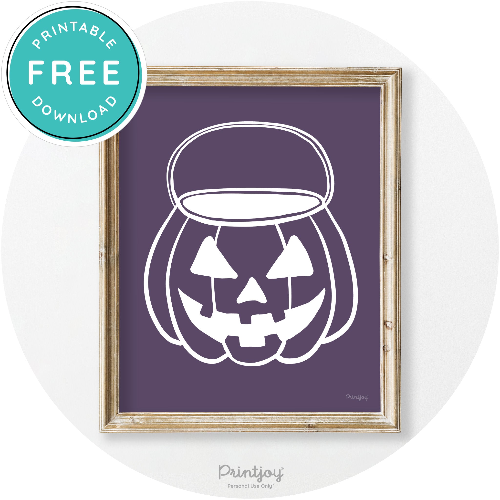 Jack O Lantern Treat Bucket Vintage Halloween Wall Art Free Printable