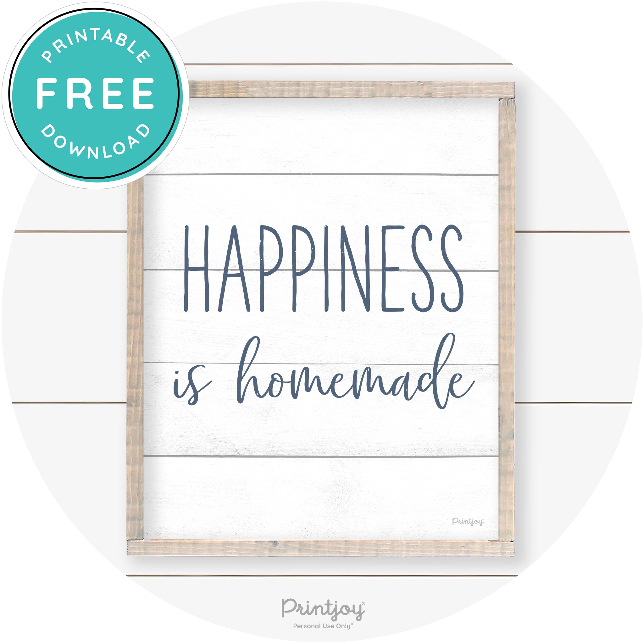 Happiness Is Homemade Kitchen Farmhouse Wall Art Free Printable