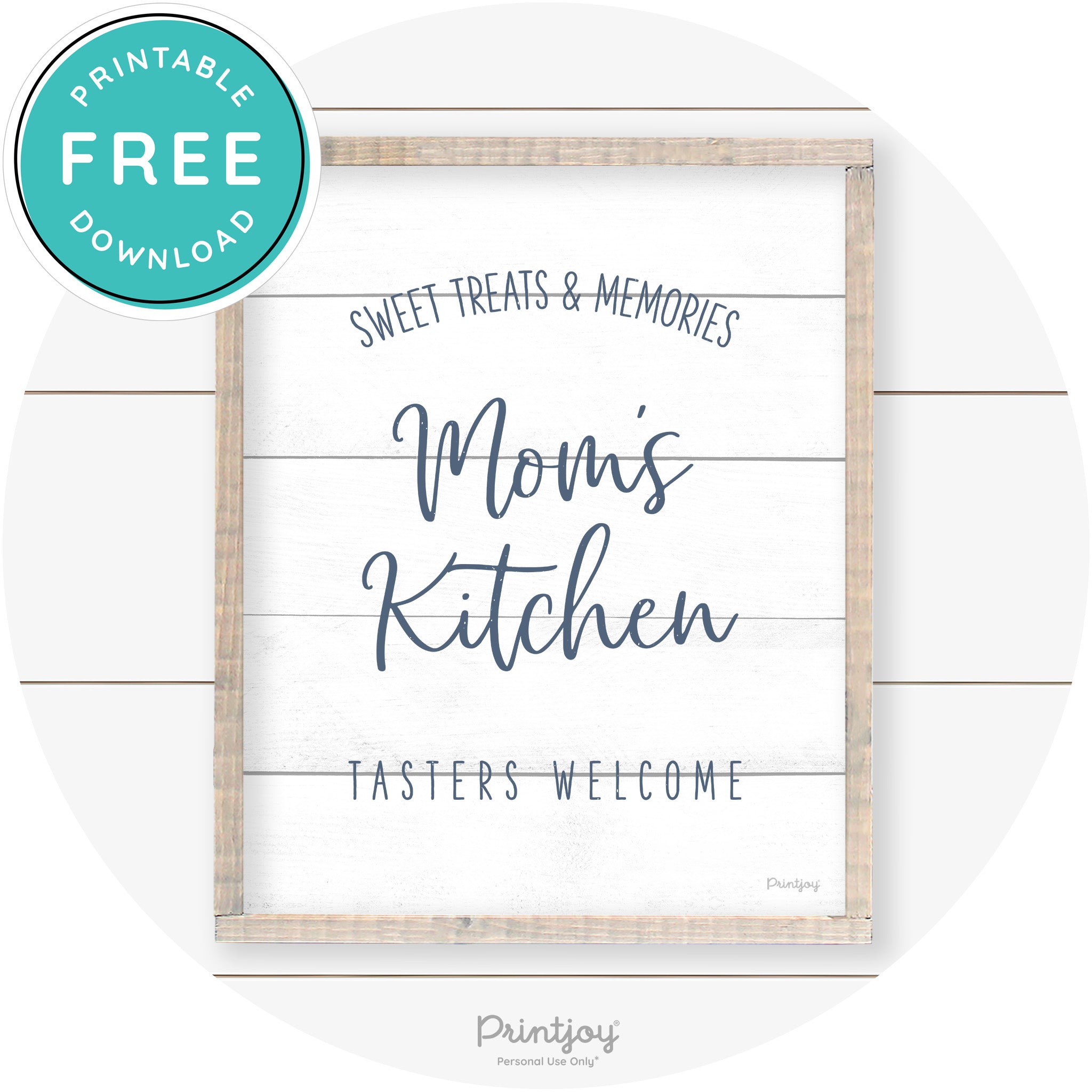 Mom's Kitchen Tasters Welcome Farmhouse Wall Art Free Printable